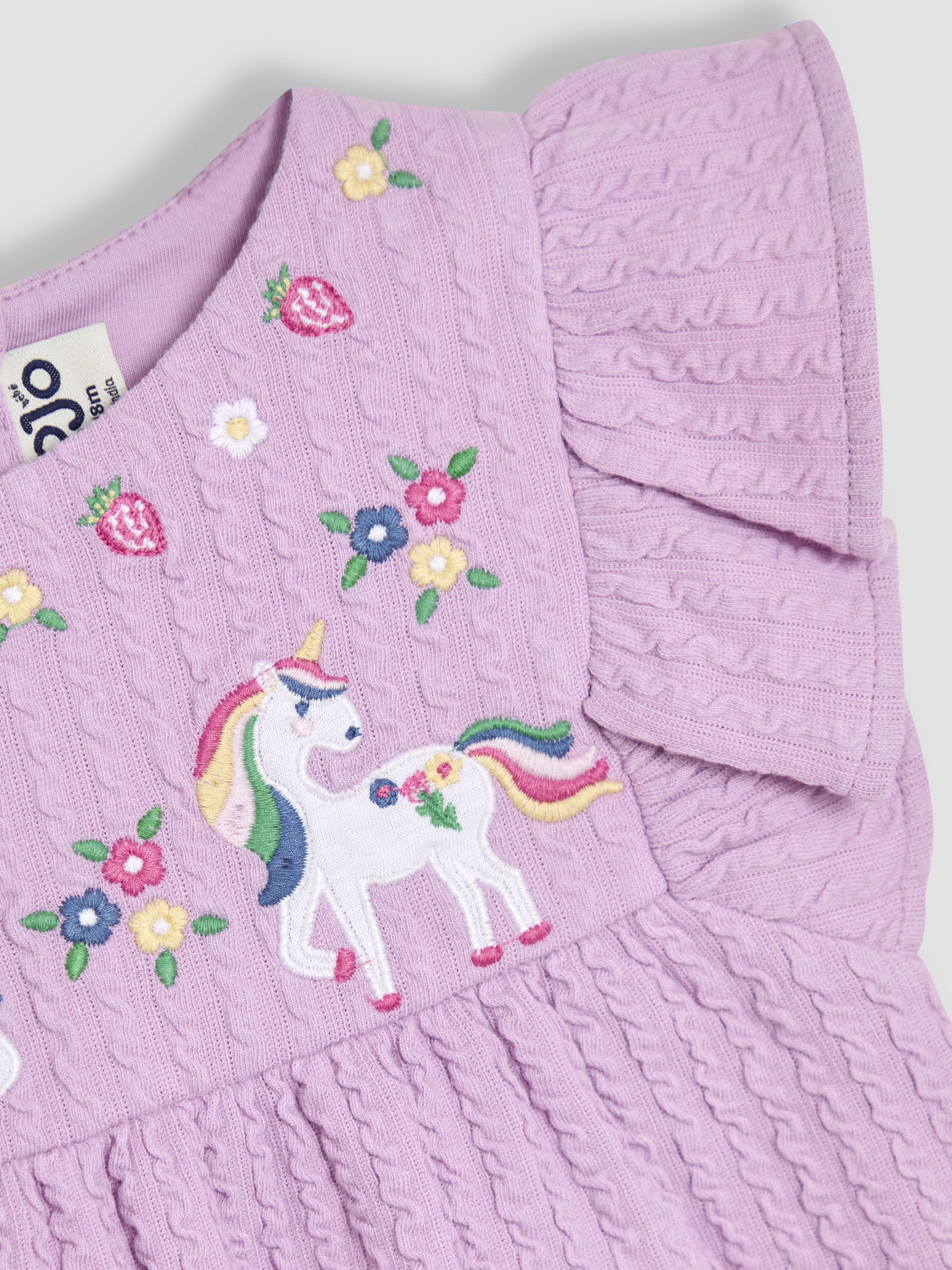 Lilac Purple Unicorn Appliqué Flutter Sleeve T-Shirt - Image 3 of 3