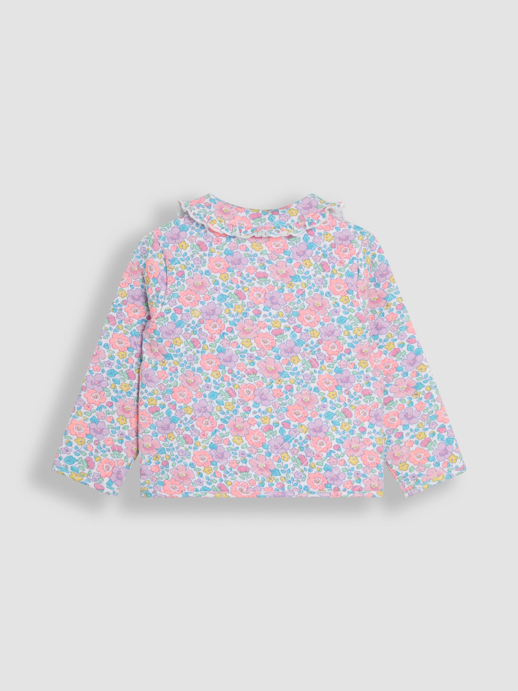 Lilac Purple Floral Collared Quilted Jacket - Image 2 of 3