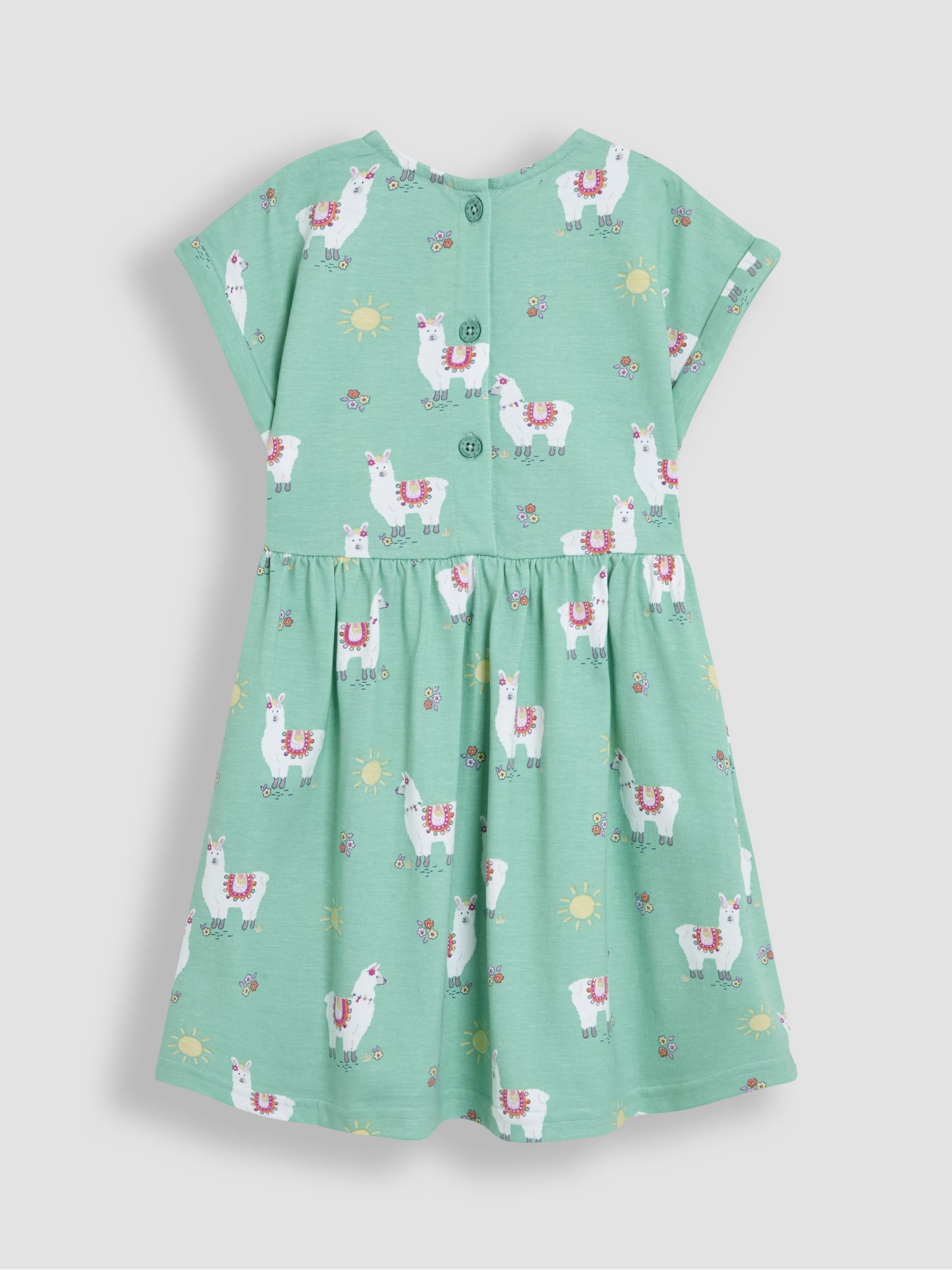 Mint Green Llama Drop Shoulder Dress - Image 2 of 3