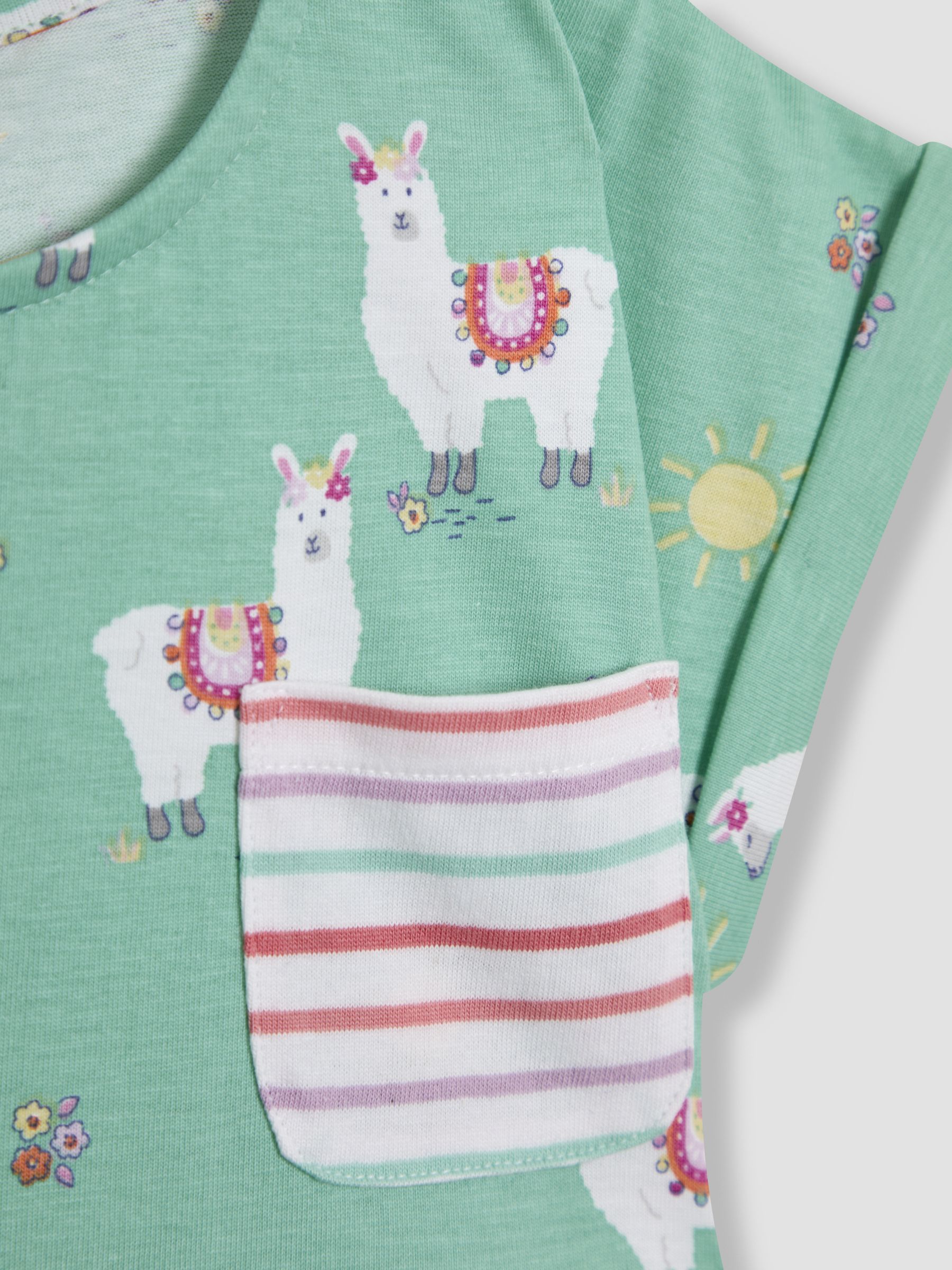 Mint Green Llama Drop Shoulder Dress - Image 3 of 3