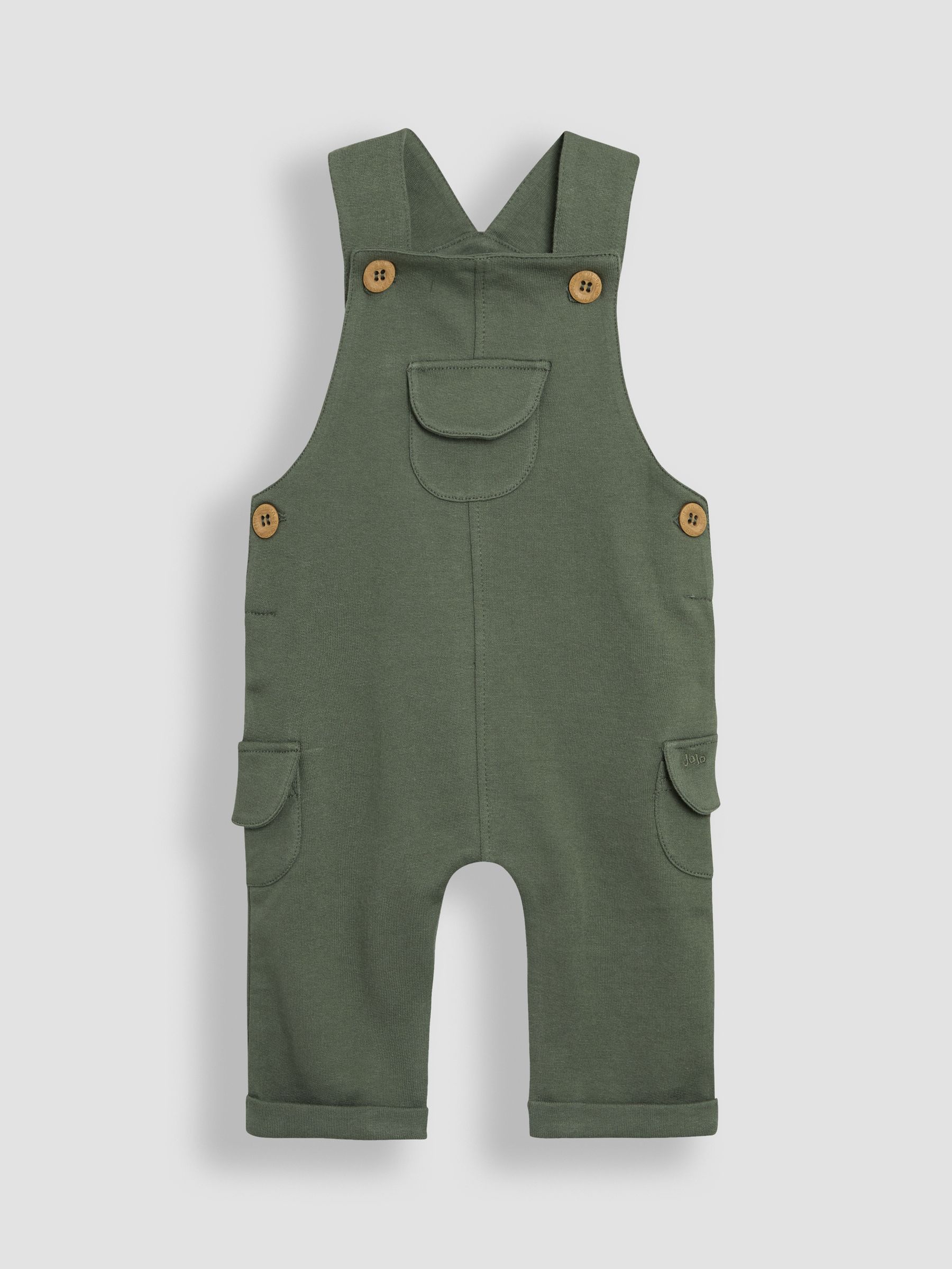 Khaki 3-Piece Cargo 100% Cotton Dungarees & T-Shirt Set with Hat - Image 2 of 7