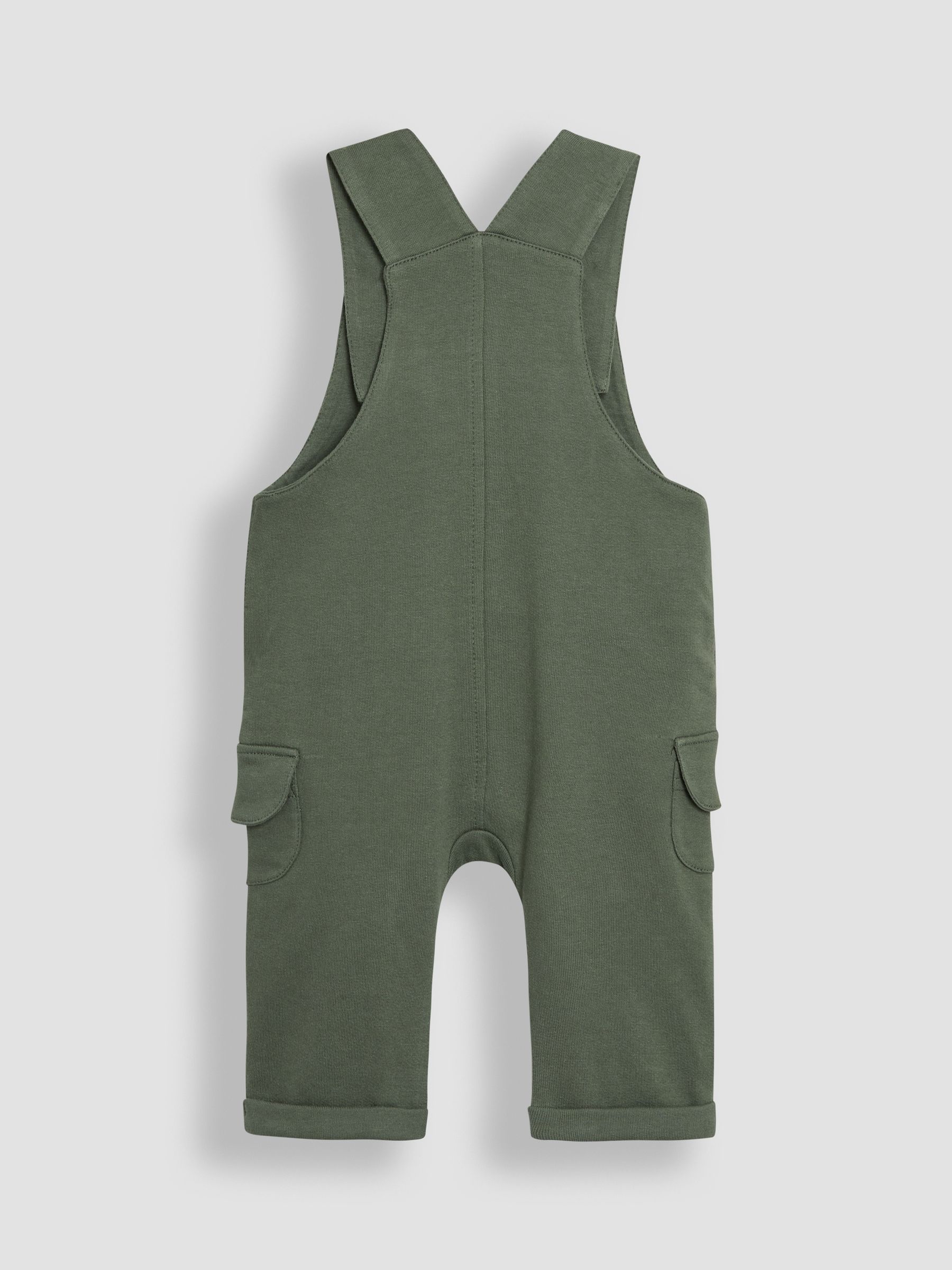 Khaki 3-Piece Cargo 100% Cotton Dungarees & T-Shirt Set with Hat - Image 3 of 7