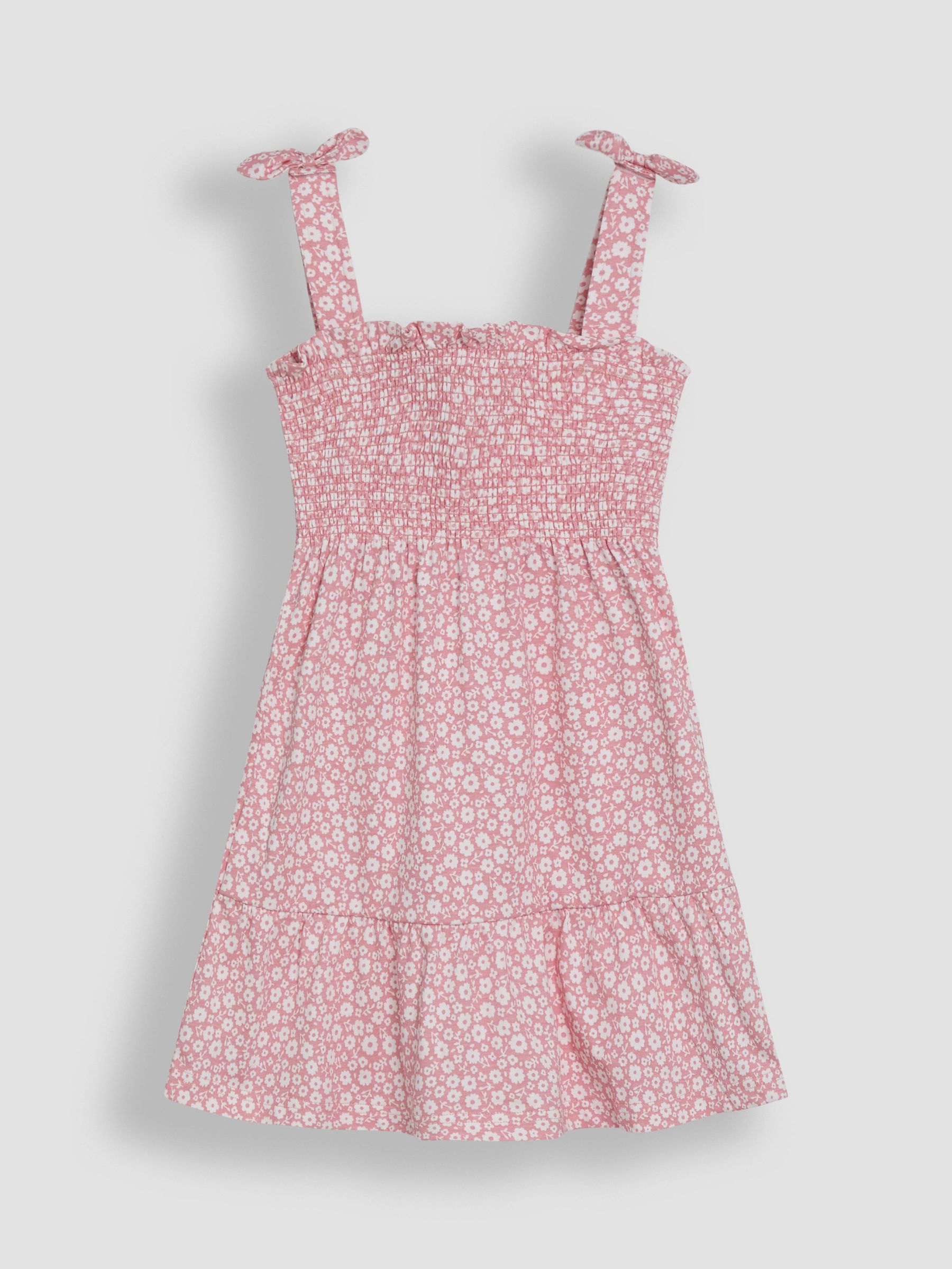 Pink Floral Smocked Pretty Sun Dress With Headband - Image 2 of 4