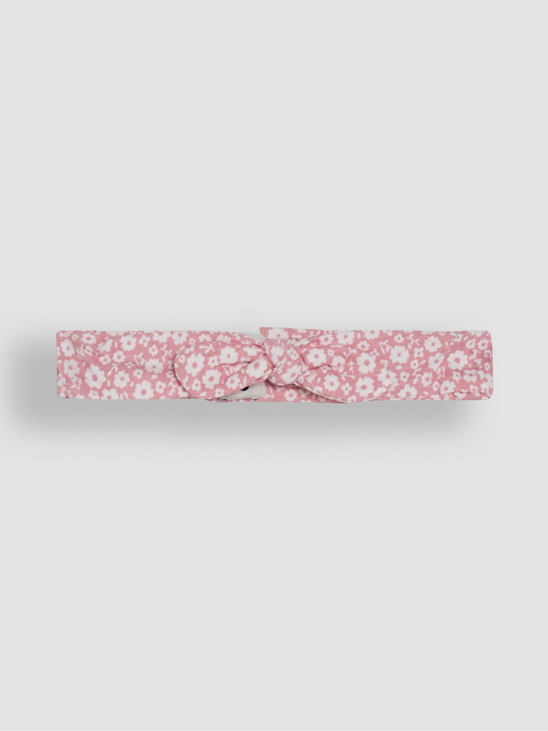 Pink Floral Smocked Pretty Sun Dress With Headband - Image 4 of 4