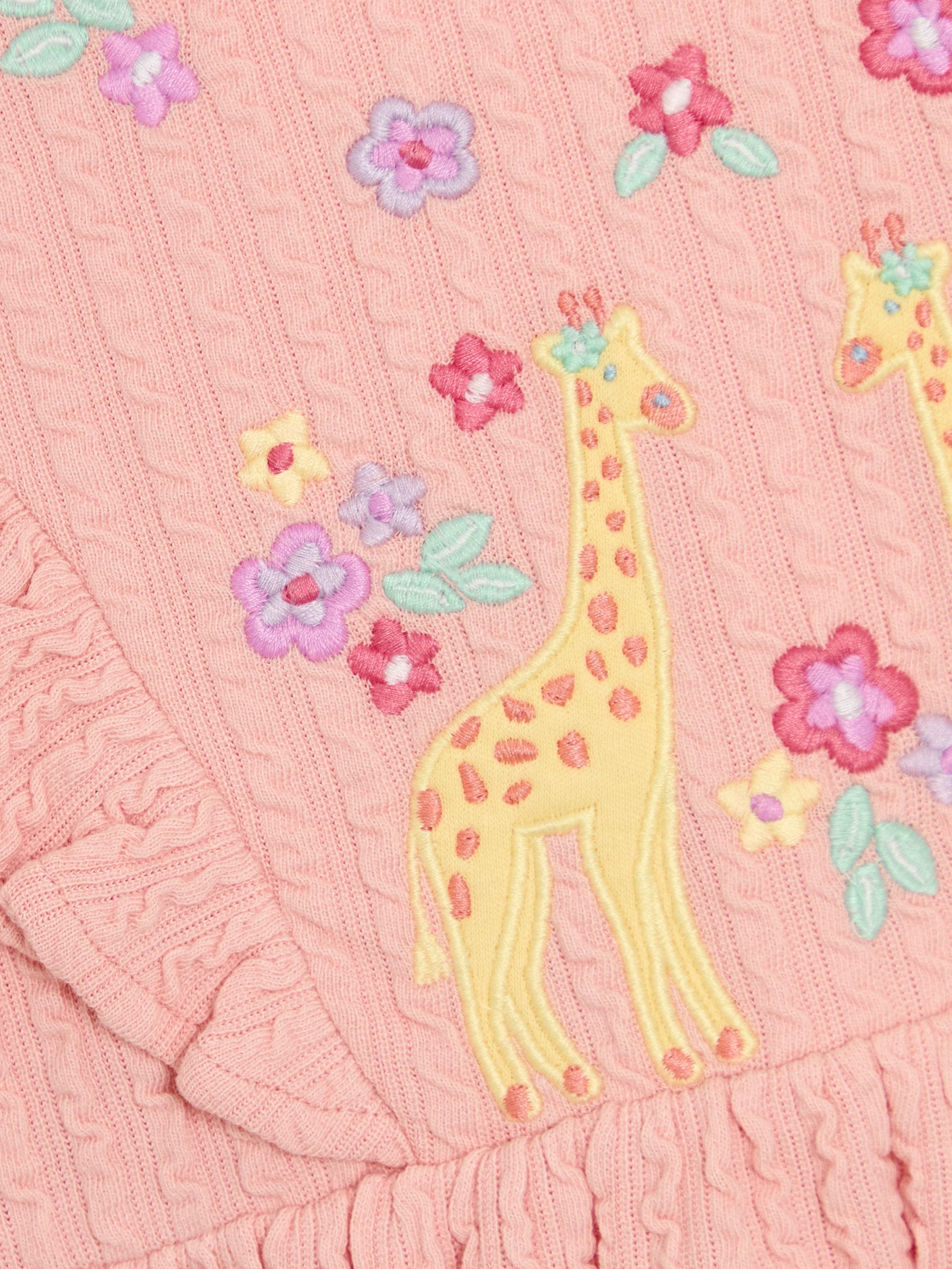 Coral Pink Giraffe Appliqué Summer Dress - Image 3 of 3