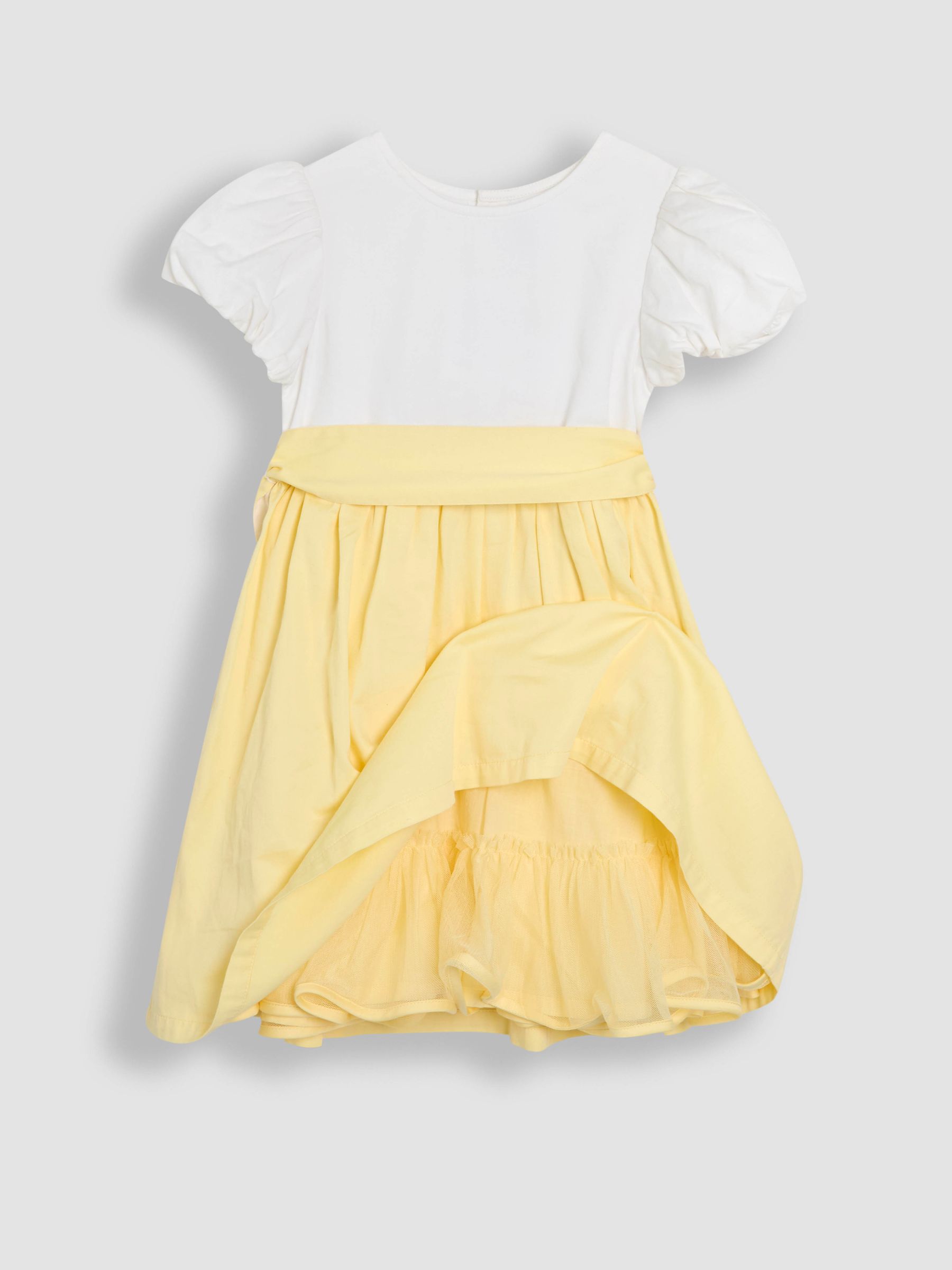 Yellow Smocked Satin Party Dress - Image 2 of 3