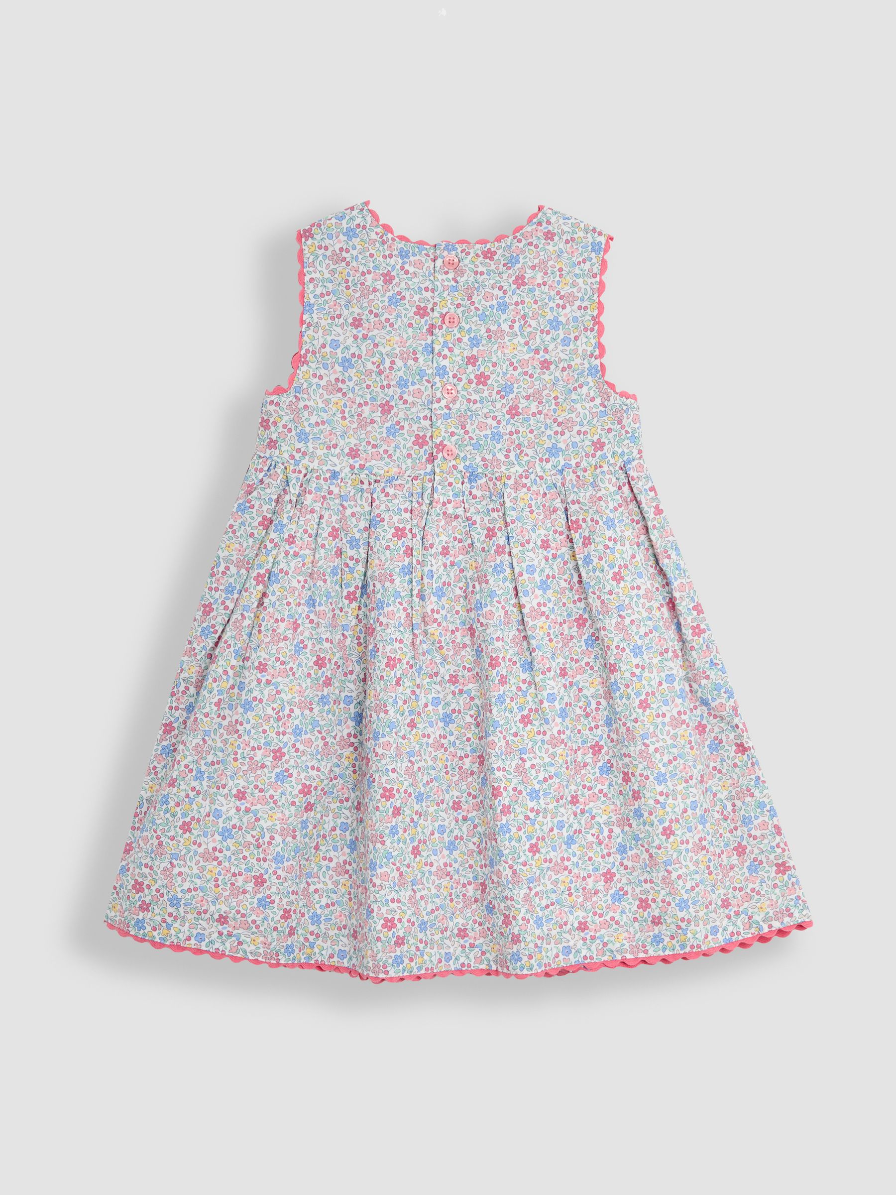 Pink Bunny Summer Sleeveless Appliqué 100% Cotton Dress - Image 2 of 3