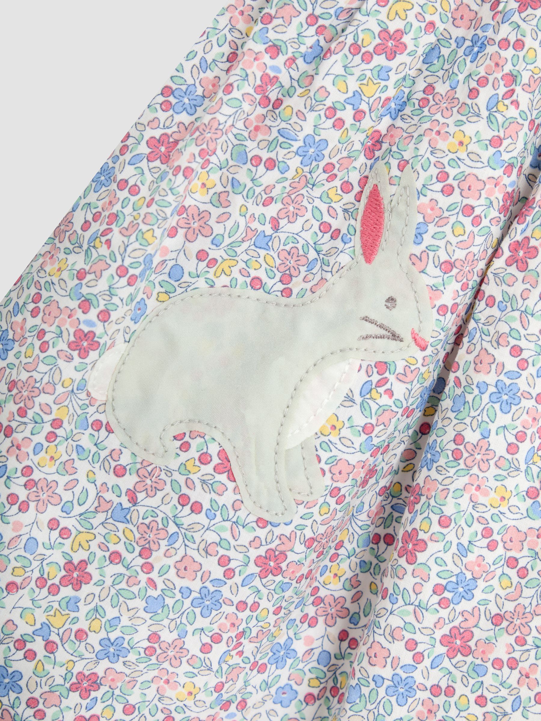 Pink Bunny Summer Sleeveless Appliqué 100% Cotton Dress - Image 3 of 3