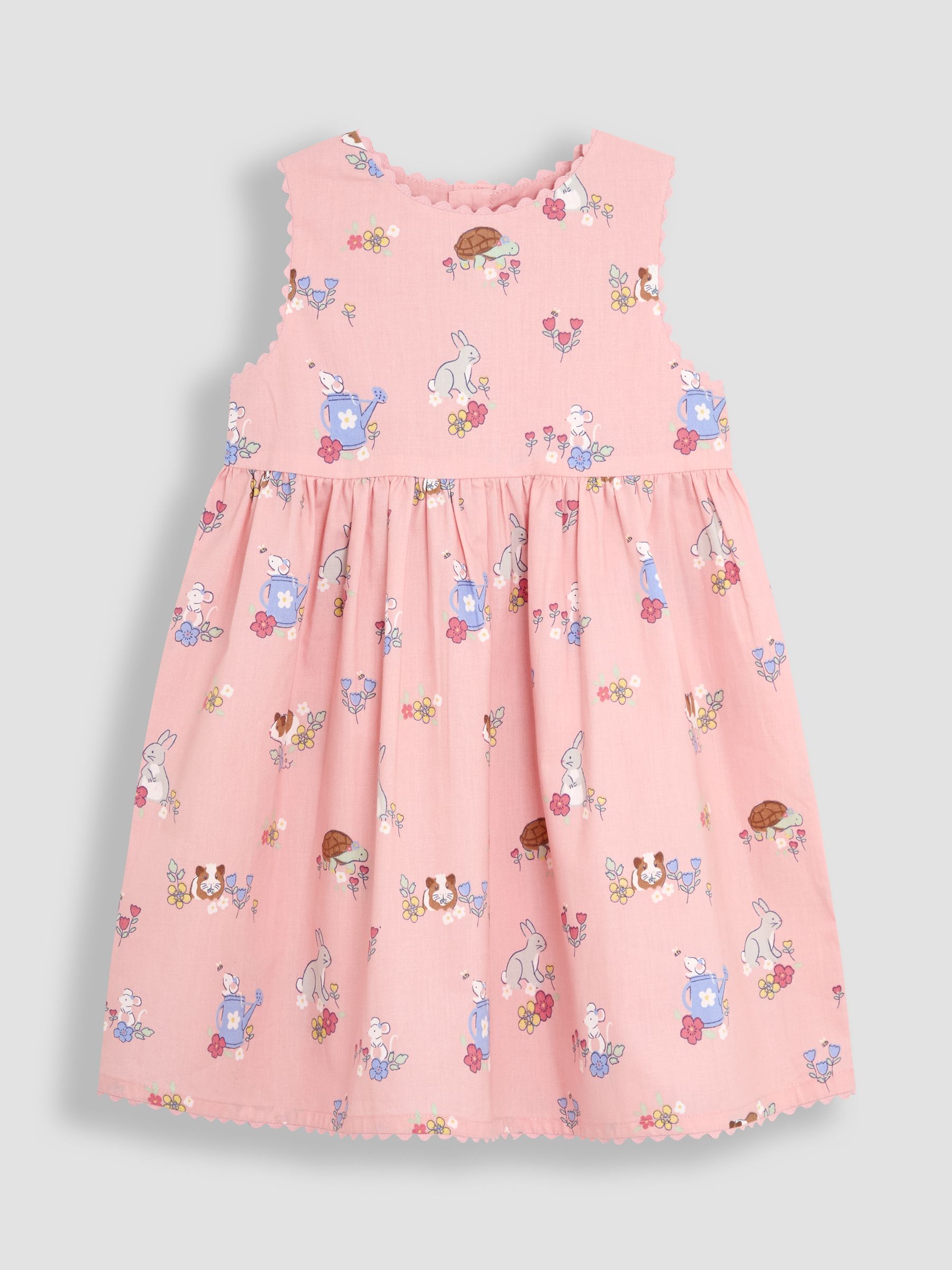 Pink Bunny & Guinea Pig Printed Summer Dress - Image 1 of 3