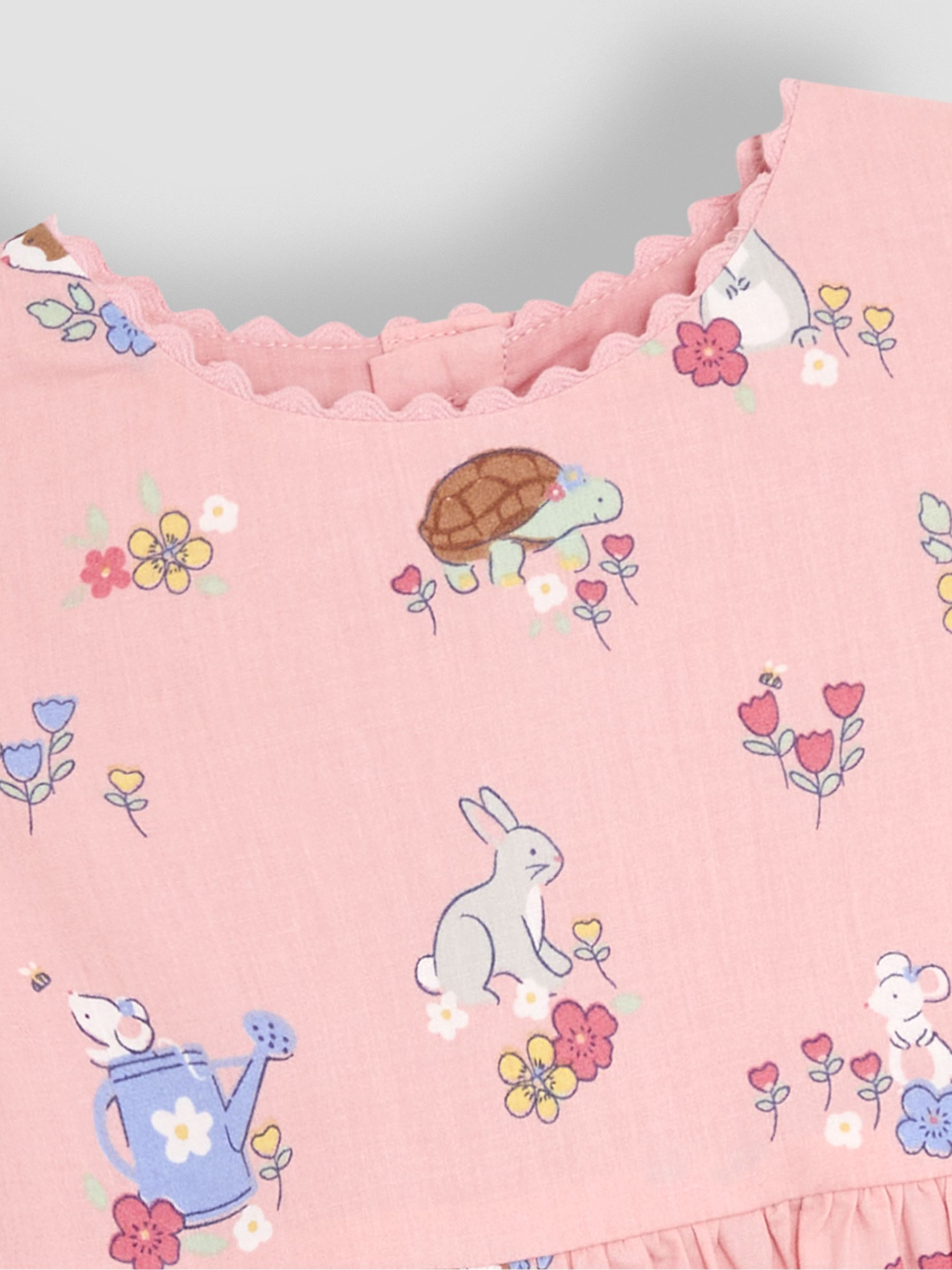 Pink Bunny & Guinea Pig Printed Summer Dress - Image 3 of 3