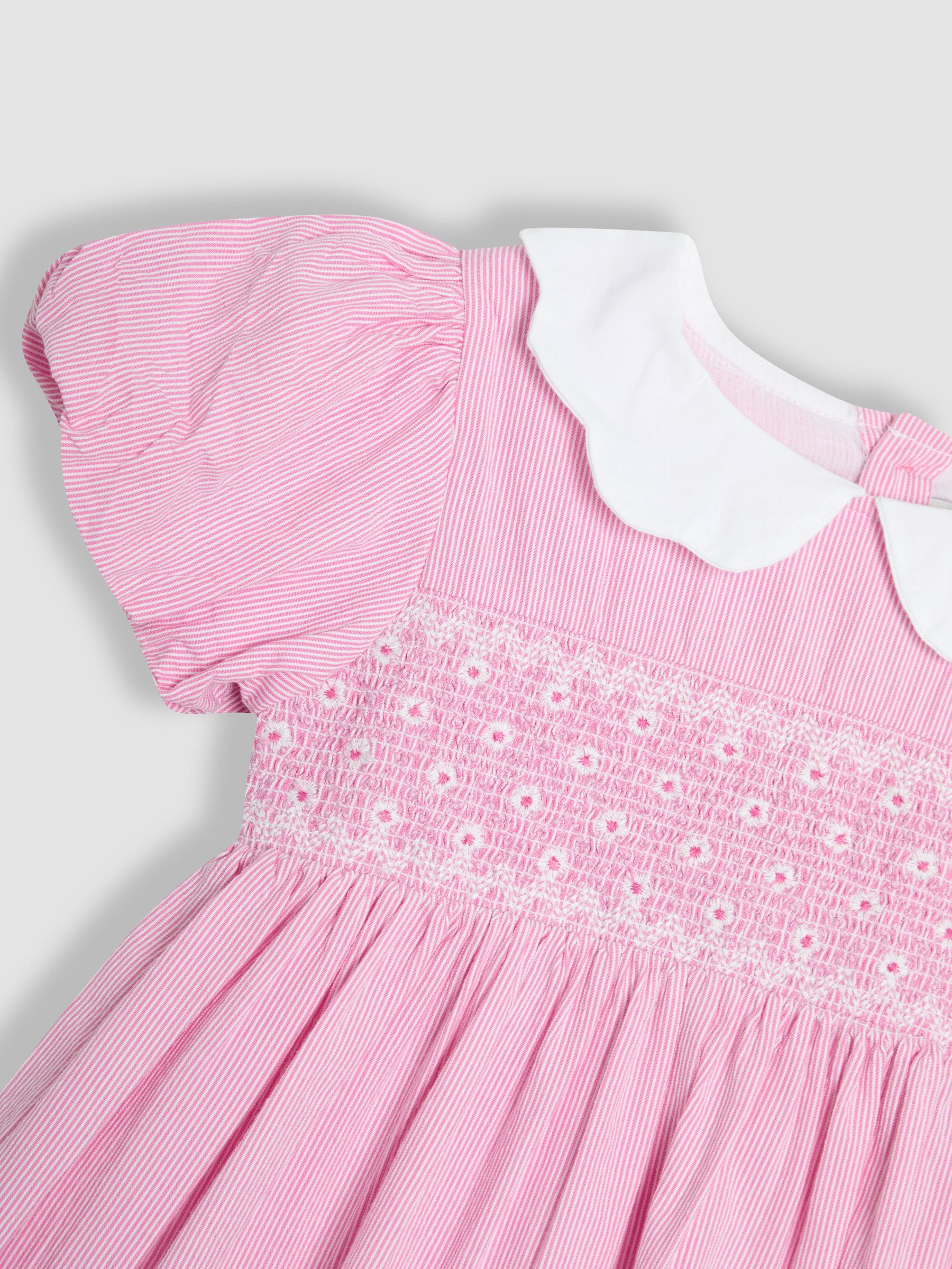 Pink Bud Floral Embroidered Smocked Party Dress - Image 3 of 4