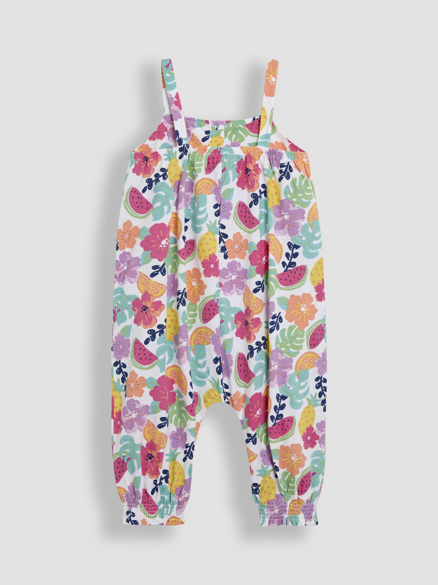 Pink Fruit Floral Button Front Jumpsuit - Image 2 of 3