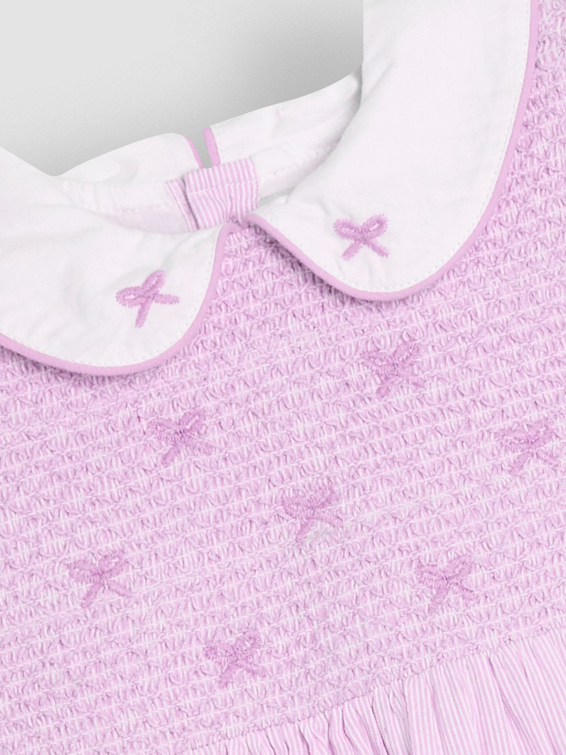 Lilac Purple Bud Floral Embroidered Smocked Party Dress - Image 6 of 6