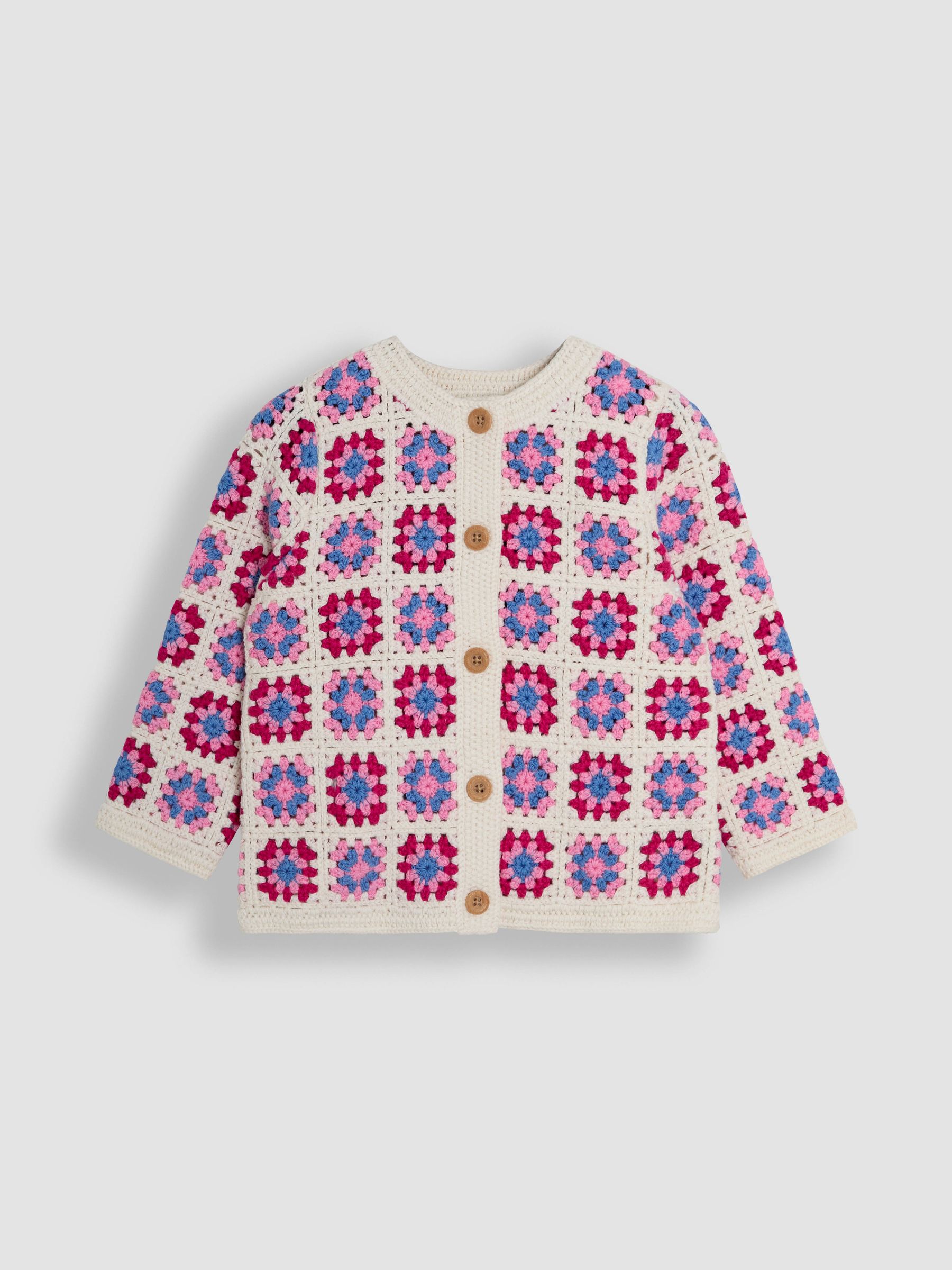 Pink Classic Crochet Cardigan - Image 1 of 3