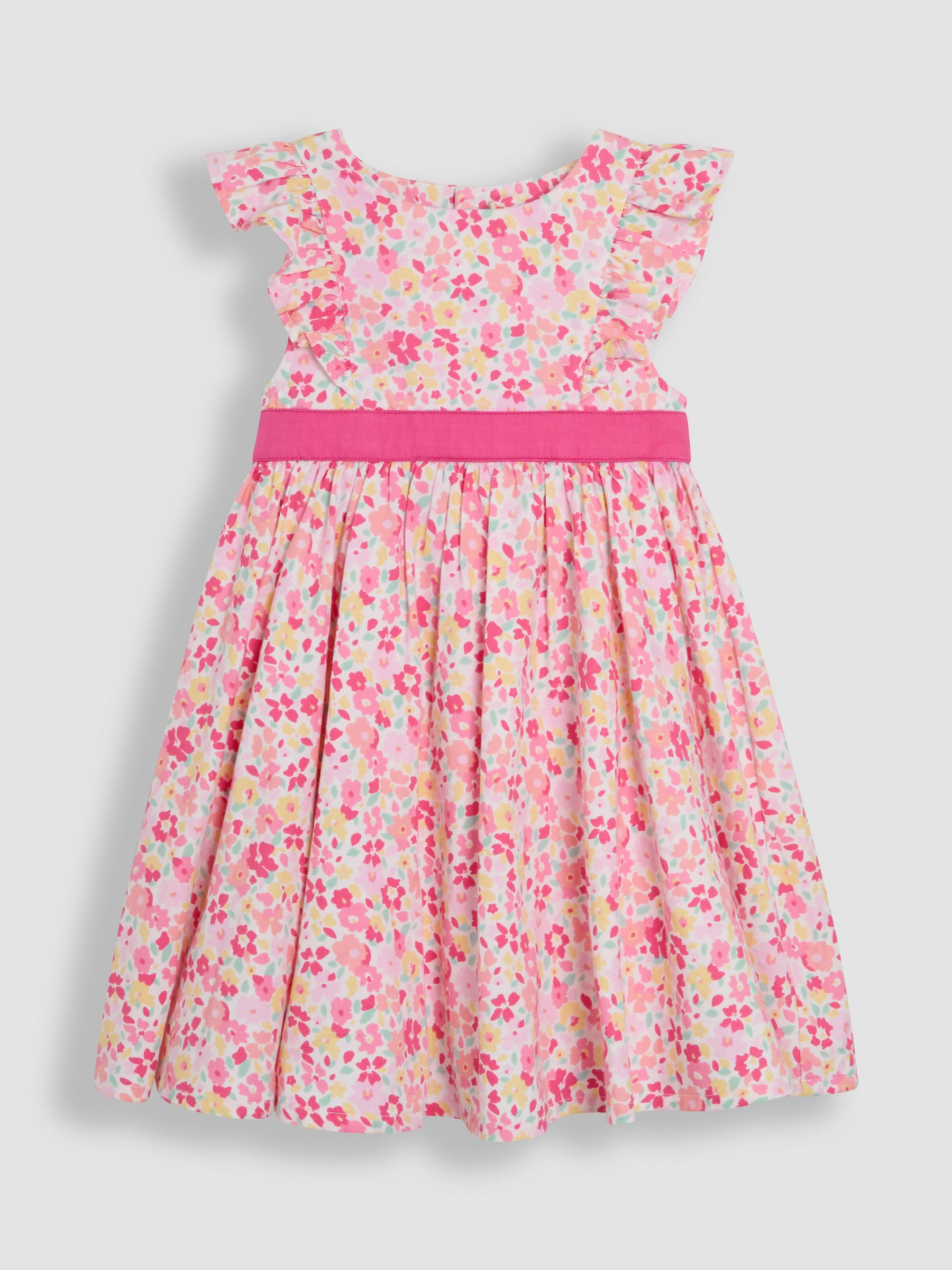 Pink Pretty Floral Ruffle Front Party Dress - Image 1 of 4