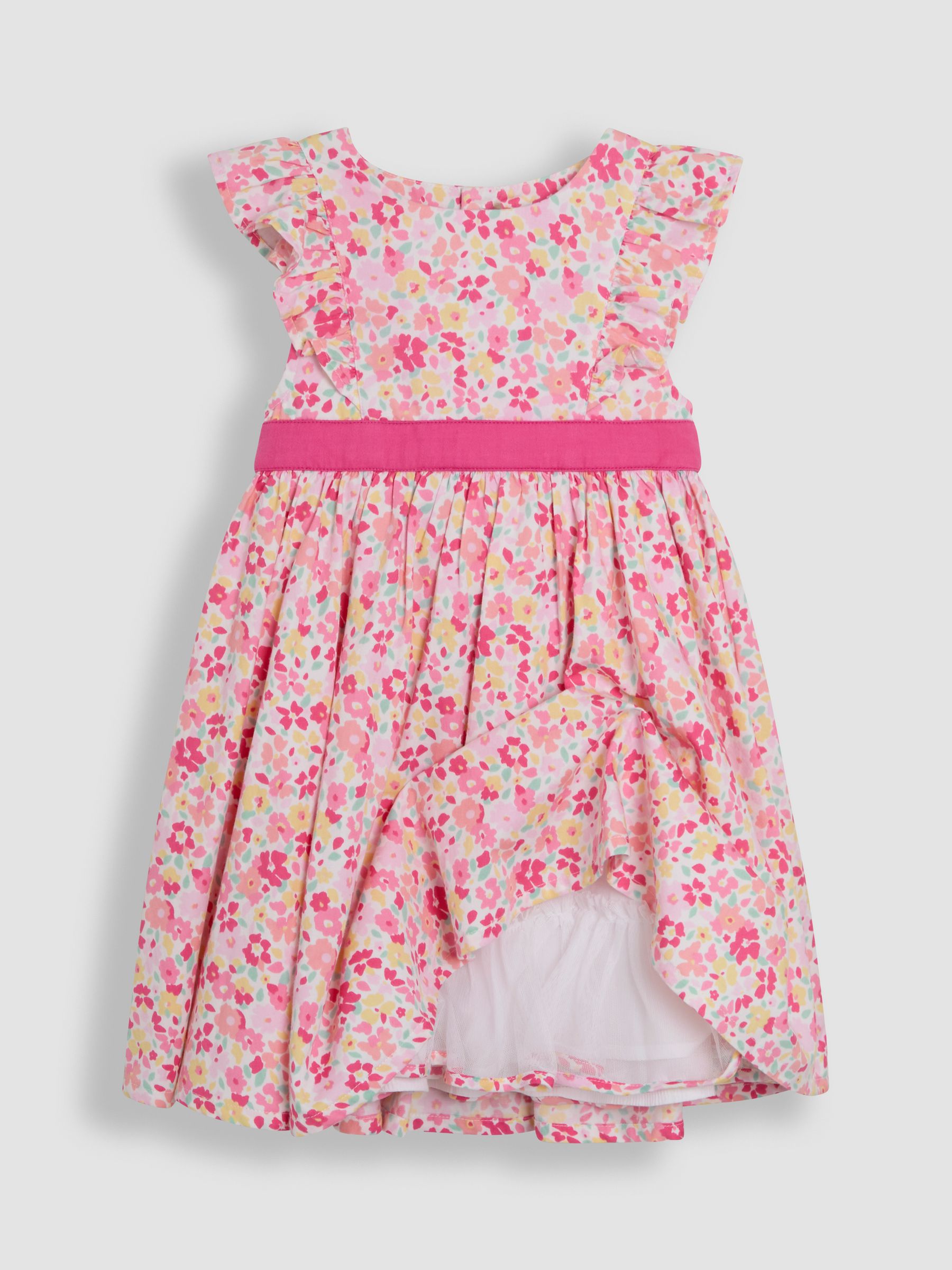 Pink Pretty Floral Ruffle Front Party Dress - Image 2 of 4