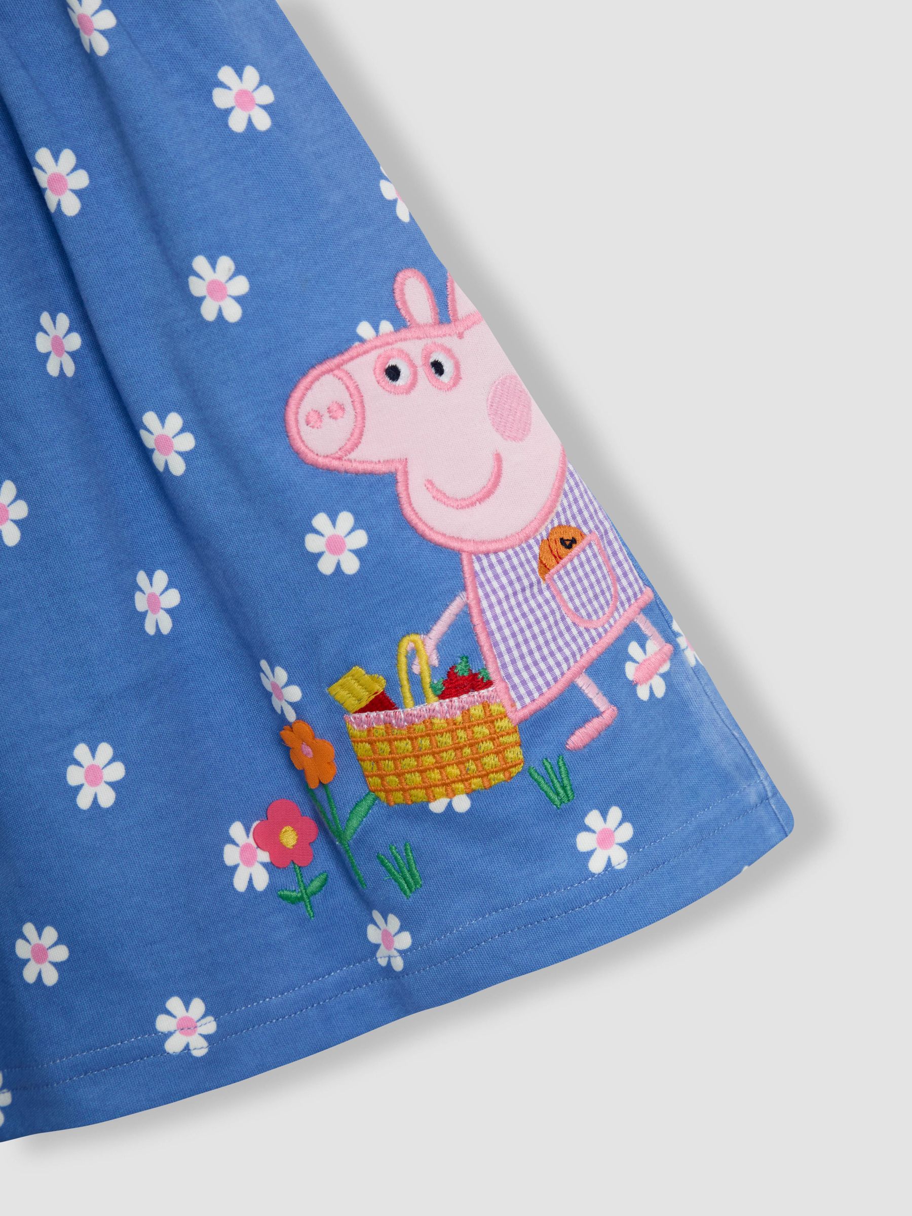 Blue Peppa Pig Appliqué Button Front 100% Cotton Dress - Image 3 of 3