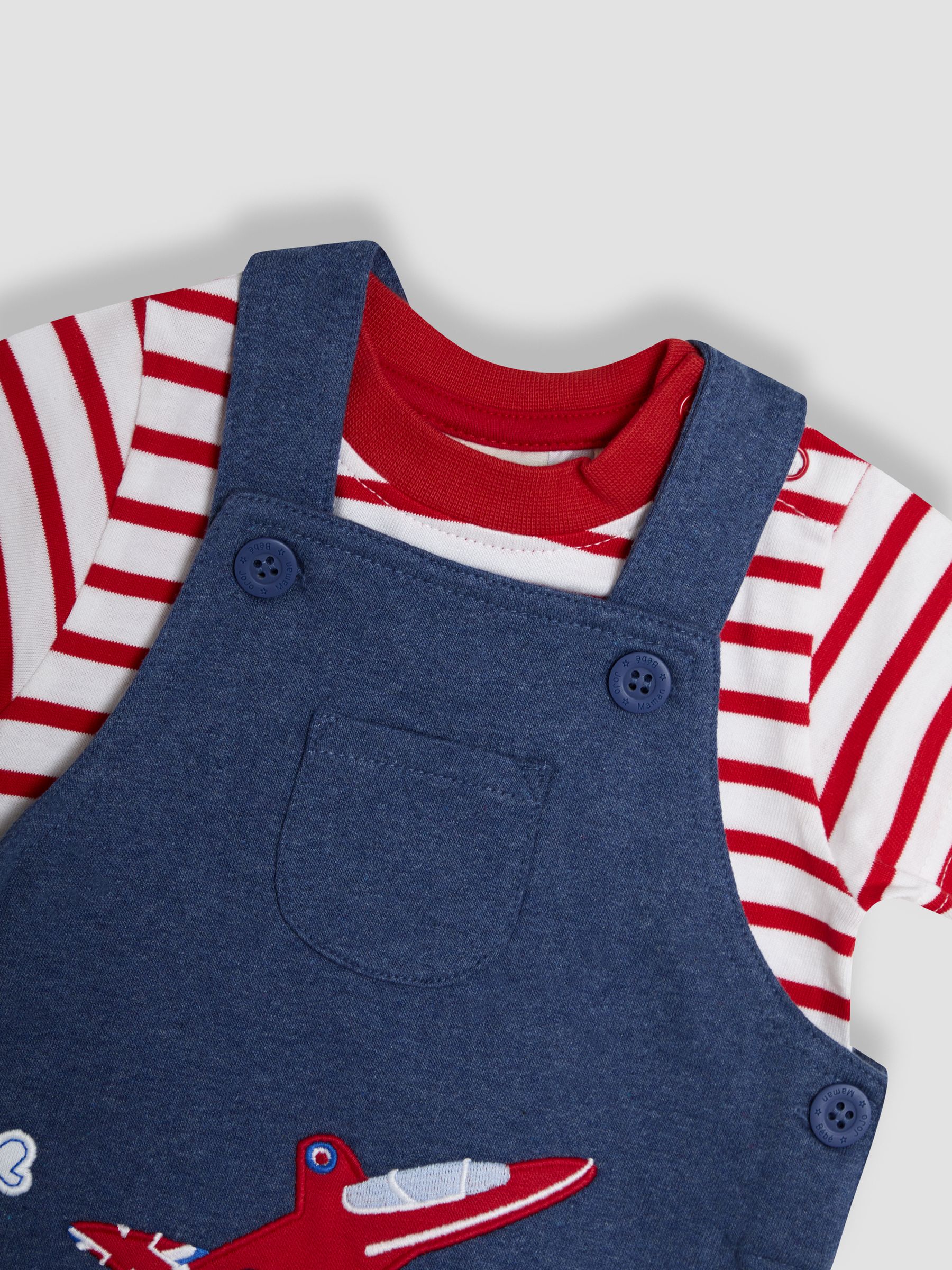 Blue 100% Cotton Arrows Dungarees & T-Shirt Set 2 Piece - Image 6 of 6