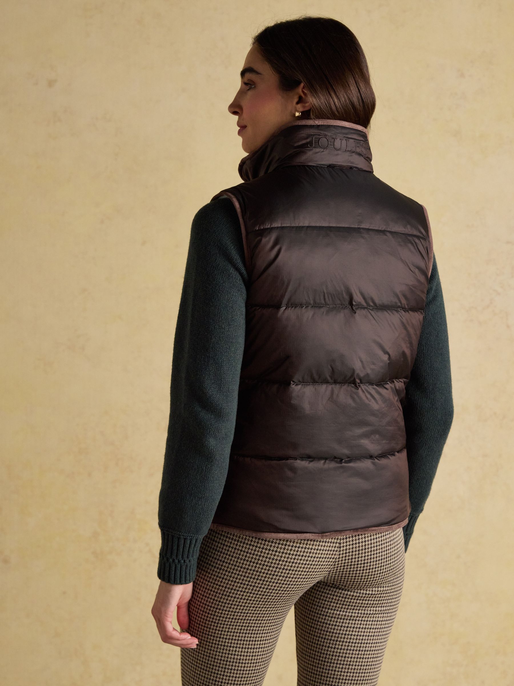 Reversible Faux Fur Cream & Brown Padded Gilet - Image 6 of 9