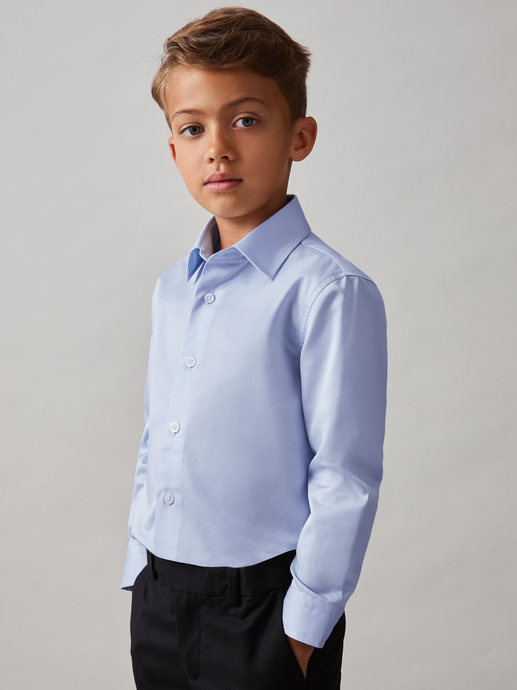 100% Cotton Shirt in Soft Blue - Image 2 of 4