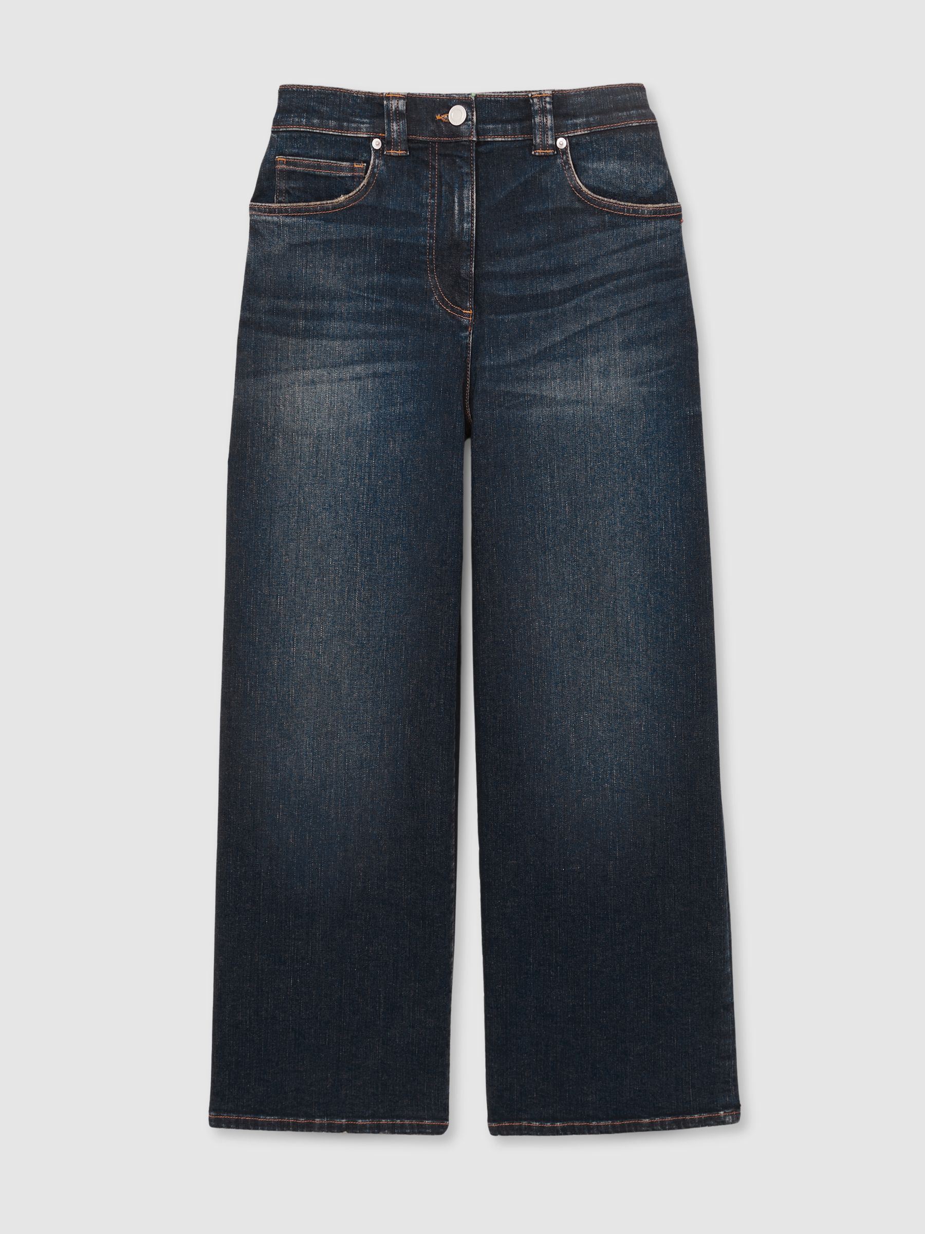 Denim Culotte Jeans in Dark Blue - Image 2 of 7