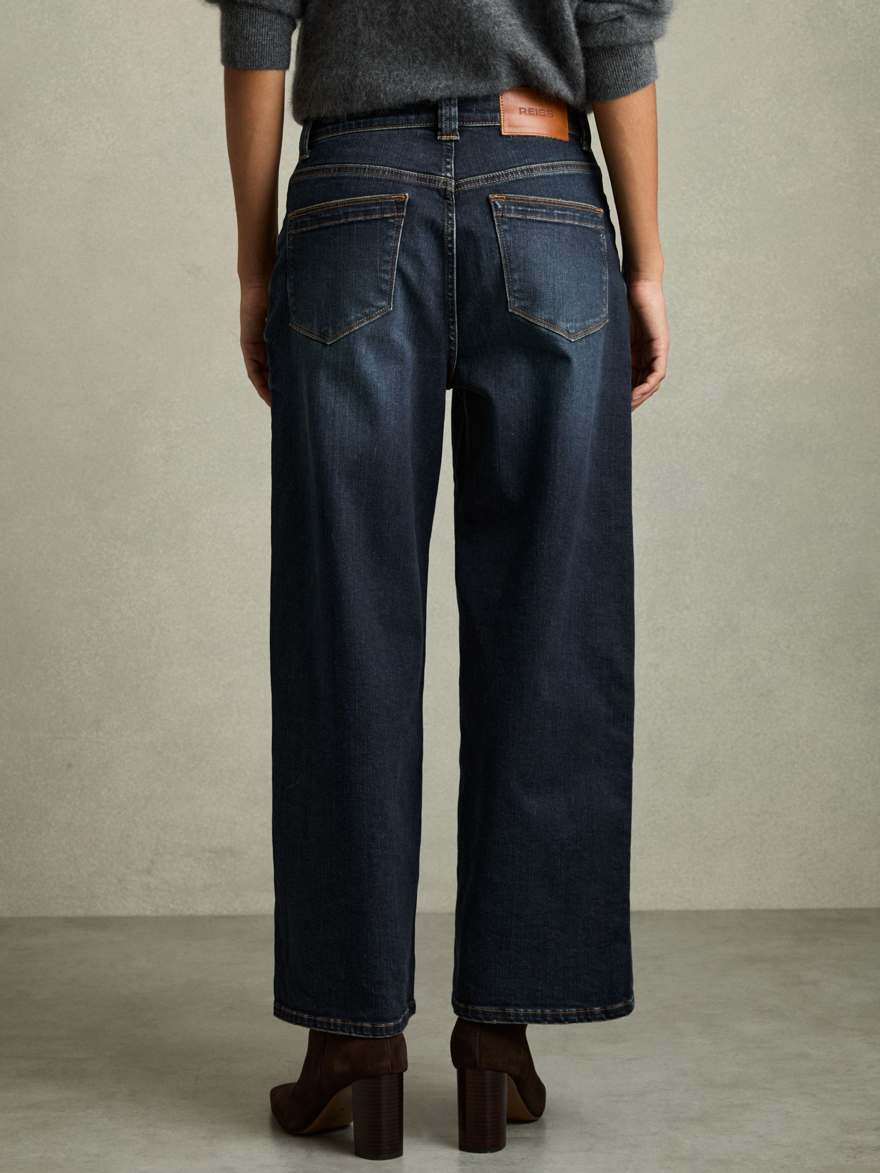 Denim Culotte Jeans in Dark Blue - Image 5 of 7