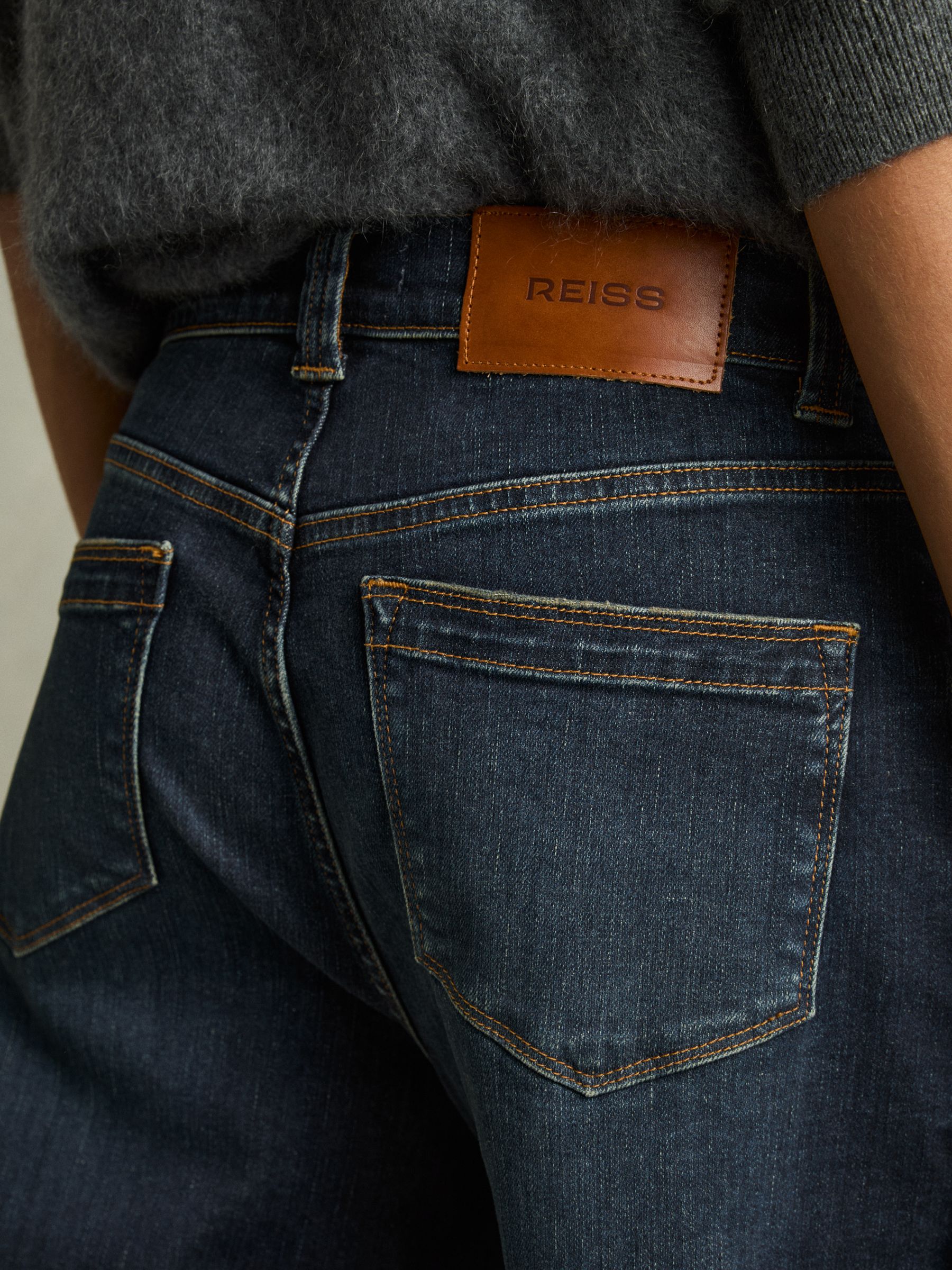 Denim Culotte Jeans in Dark Blue - Image 6 of 7
