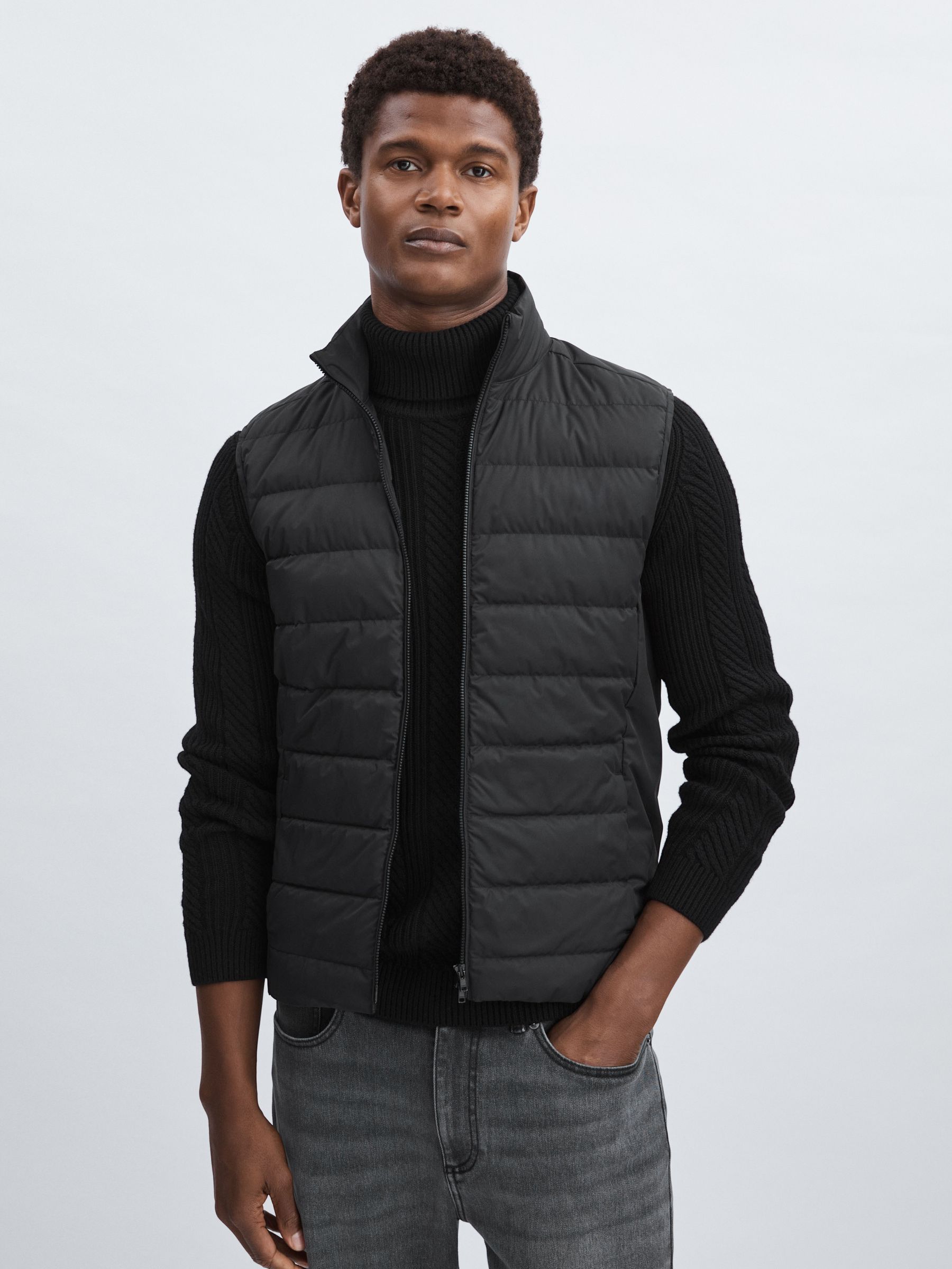 Scandinavian Edition Padded Down Gilet in Black - Image 1 of 6