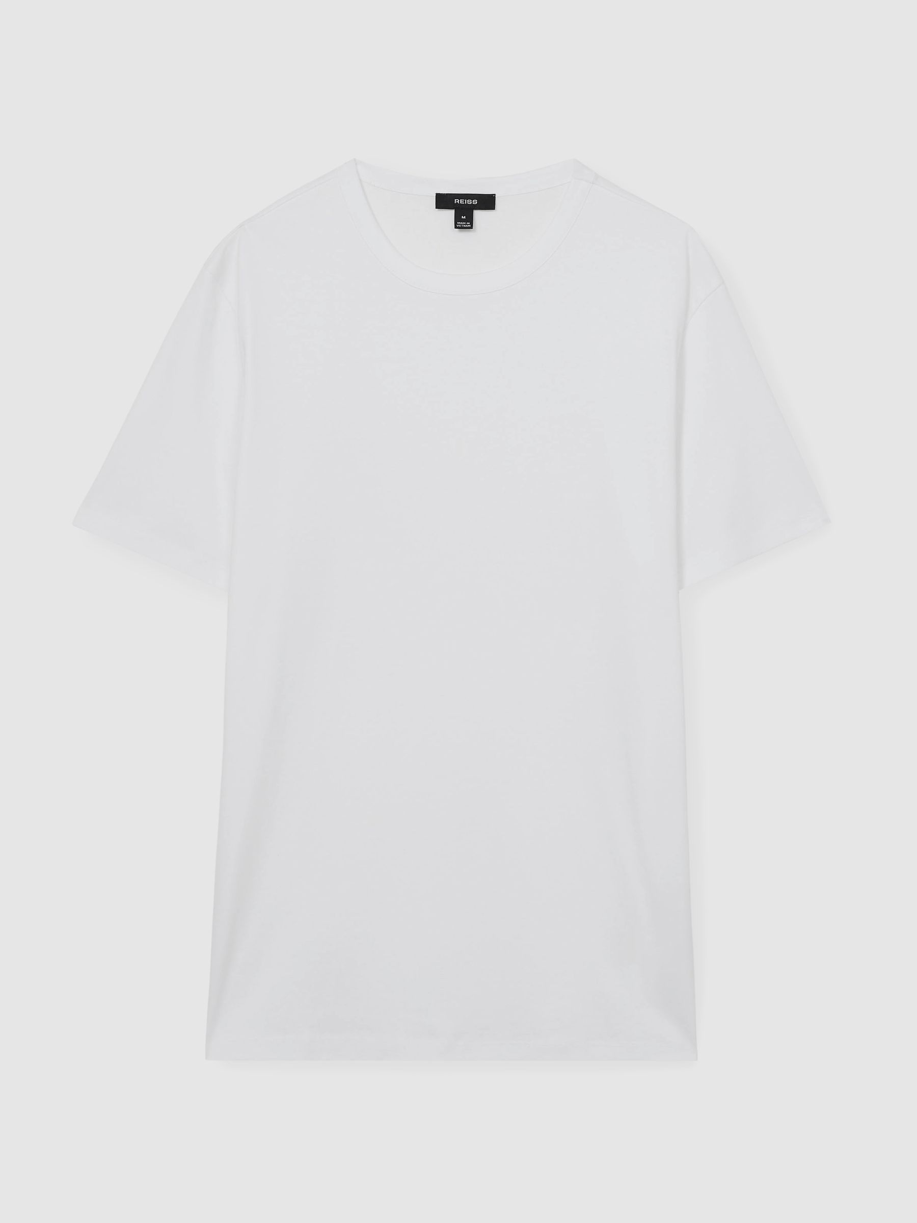 Mercerised-Cotton Crew-Neck T-Shirt in White - Image 2 of 6