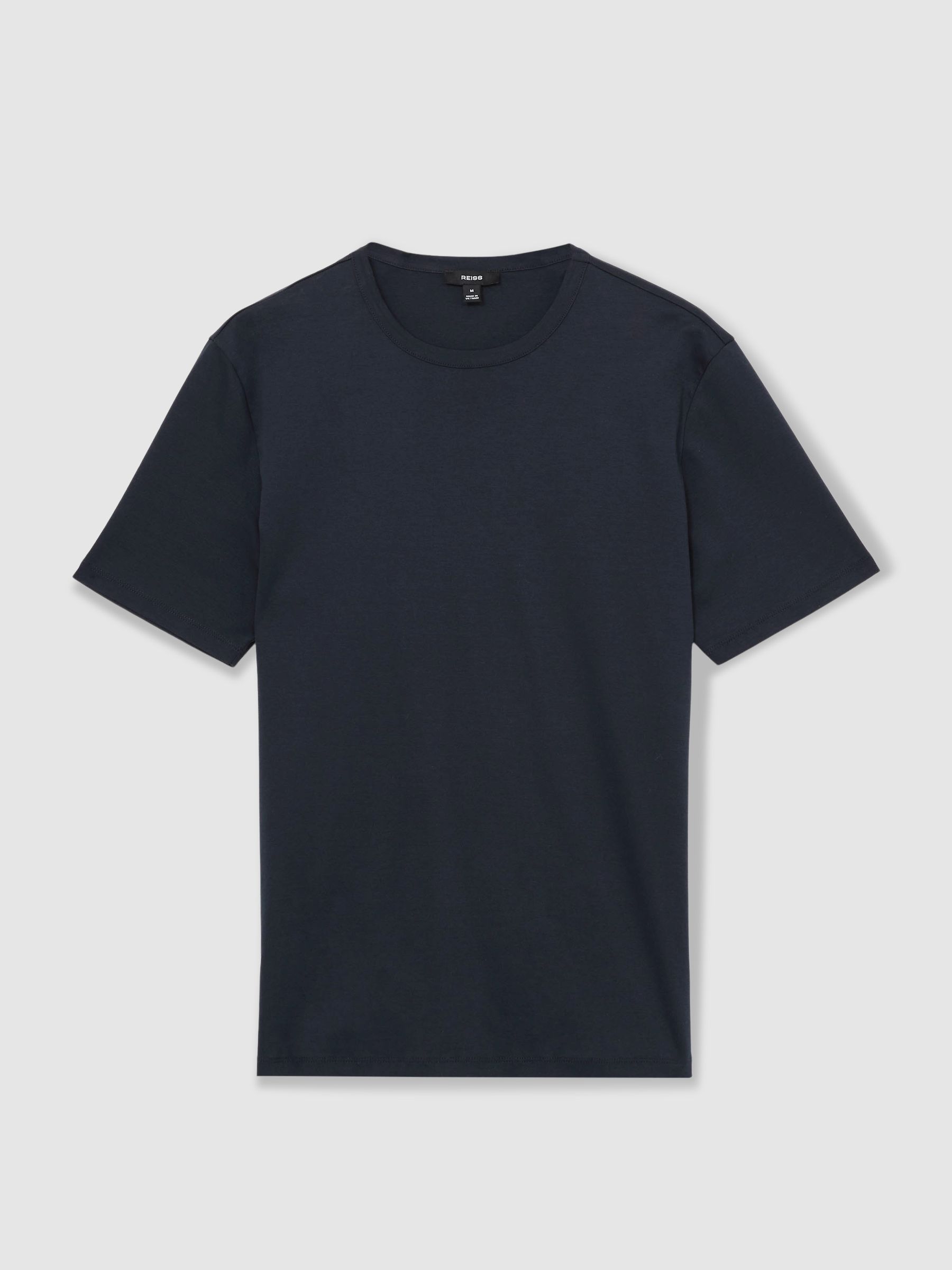 Mercerised-Cotton Crew-Neck T-Shirt in Navy - Image 2 of 7