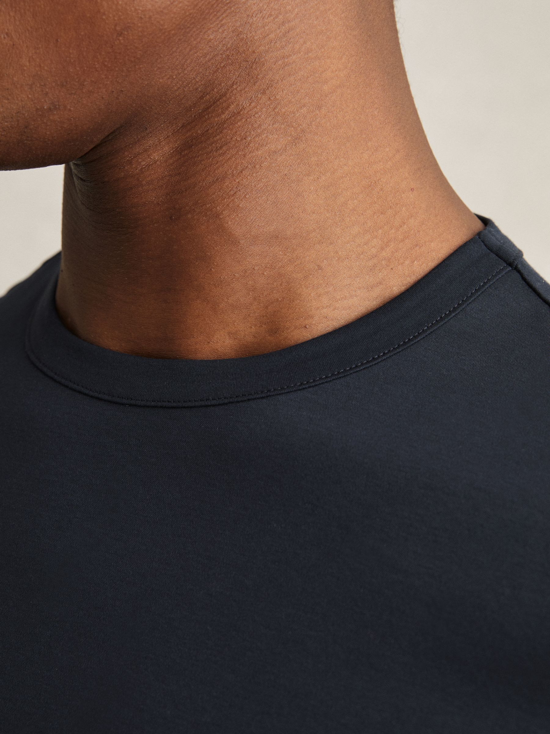 Mercerised-Cotton Crew-Neck T-Shirt in Navy - Image 4 of 7