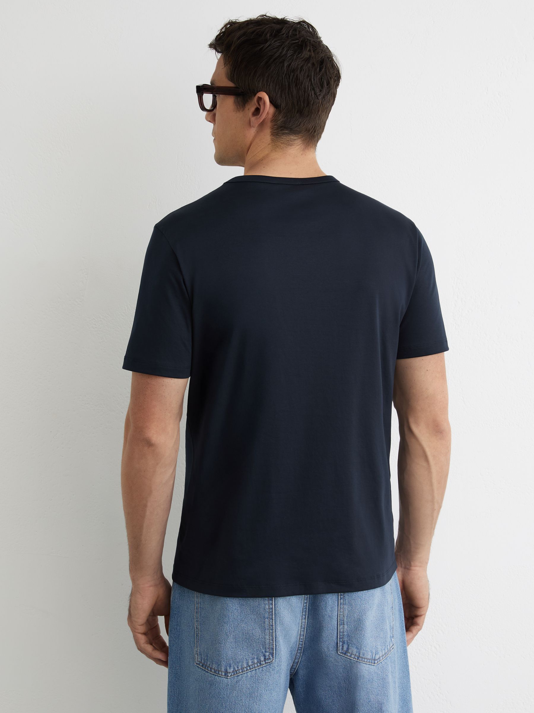 Air-Water Cotton Tailored-Fit T-Shirt in Navy - image 5
