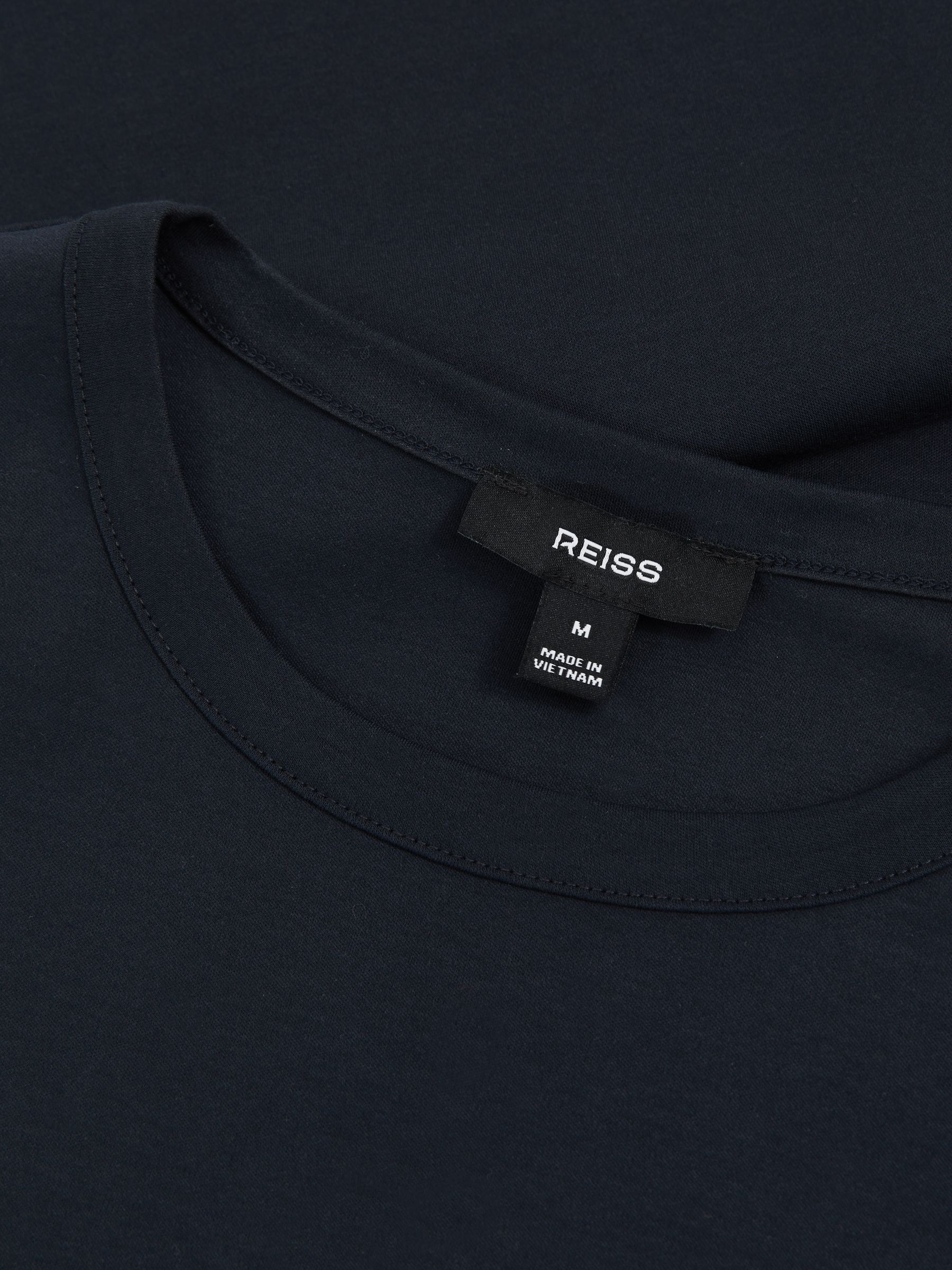 Mercerised-Cotton Crew-Neck T-Shirt in Navy - Image 7 of 7