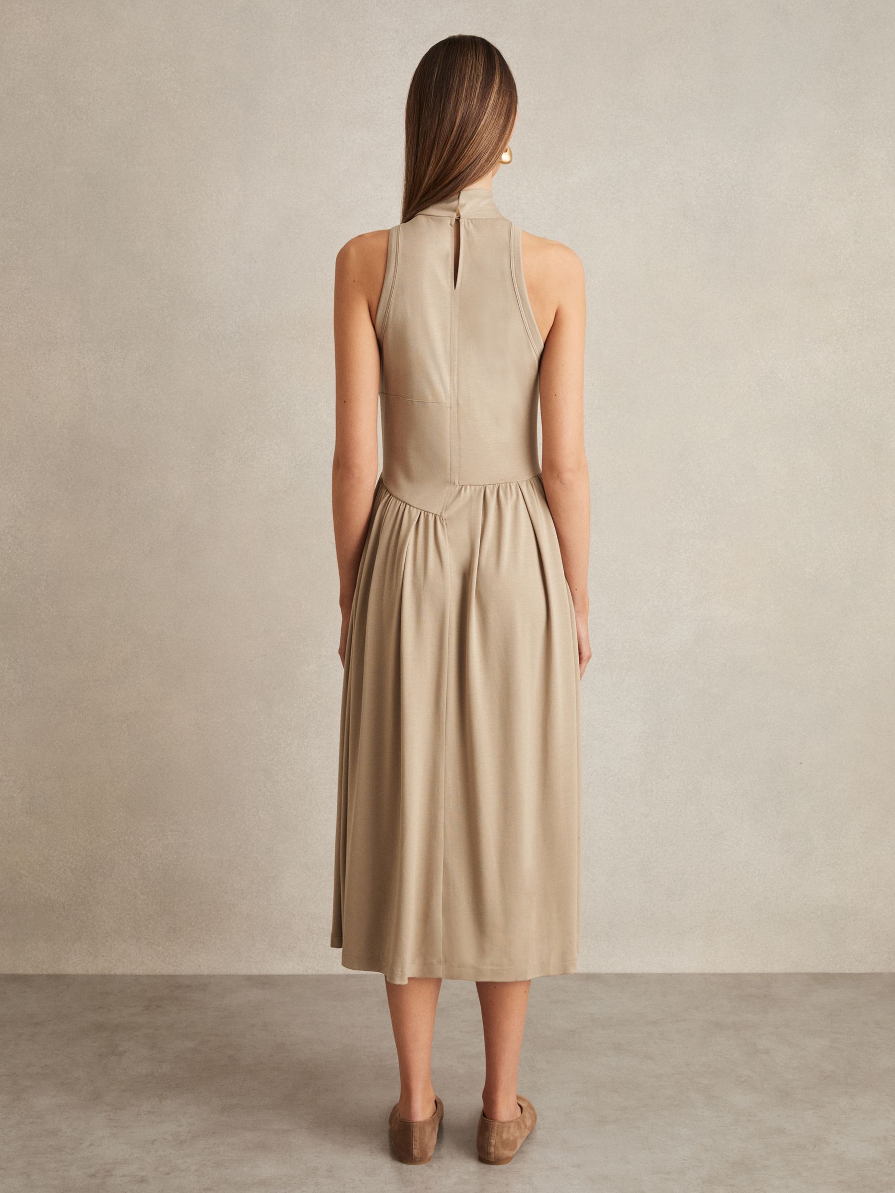 Jersey Sleeveless Midi Dress in Neutral - Image 5 of 6