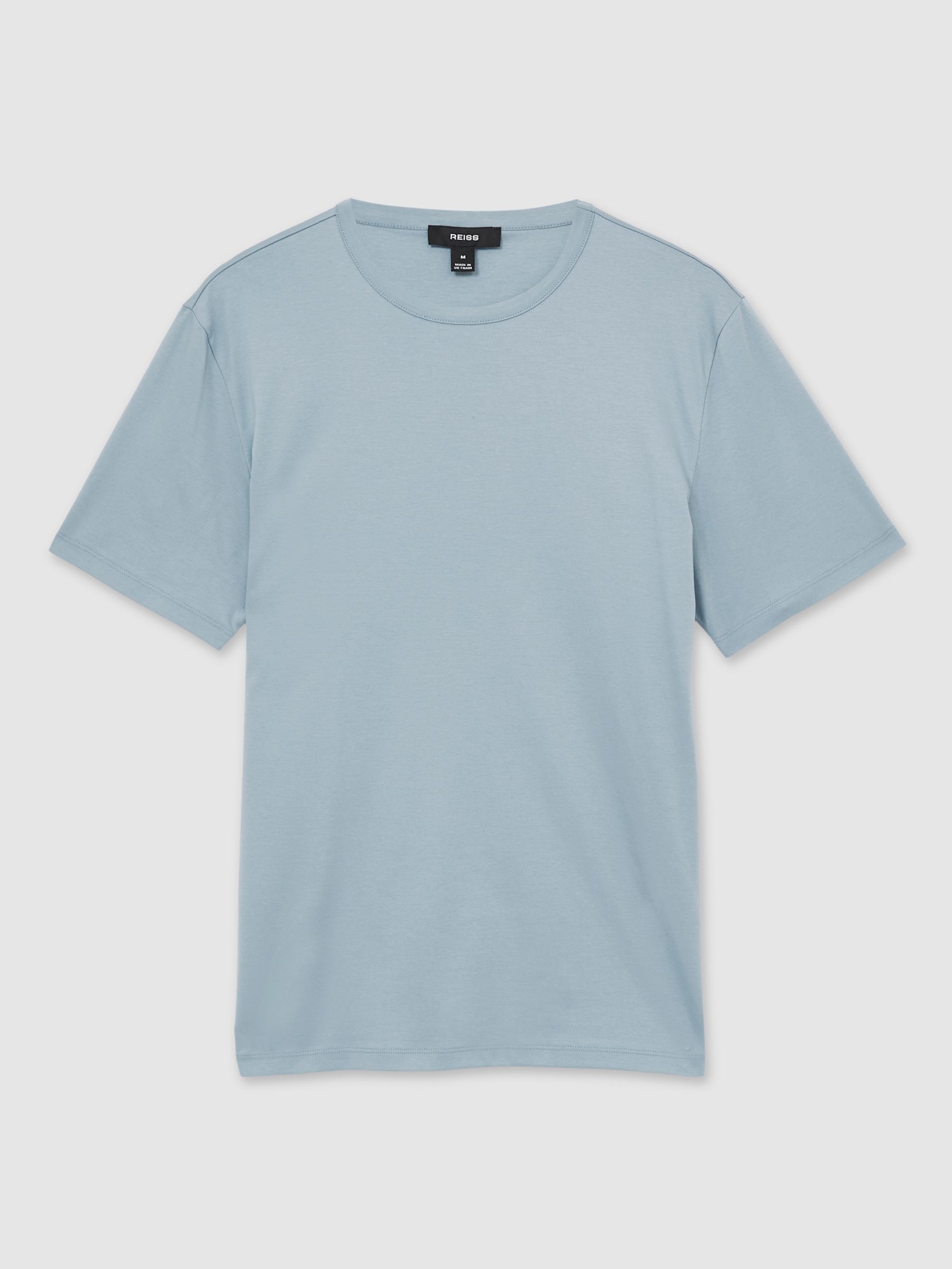 Mercerised-Cotton Crew-Neck T-Shirt in Soft Blue - Image 2 of 6