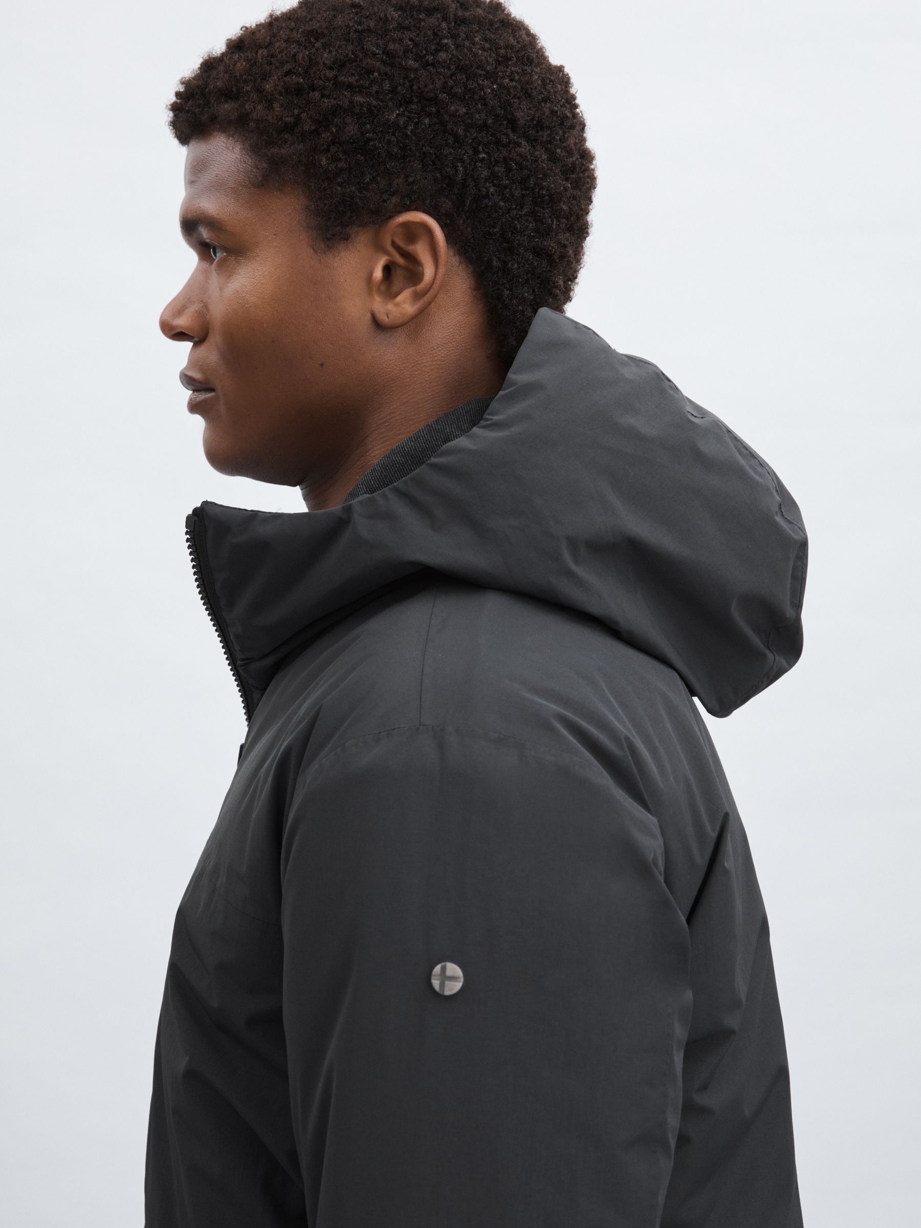 Scandinavian Edition Hooded Padded Parka in Black - Image 4 of 6