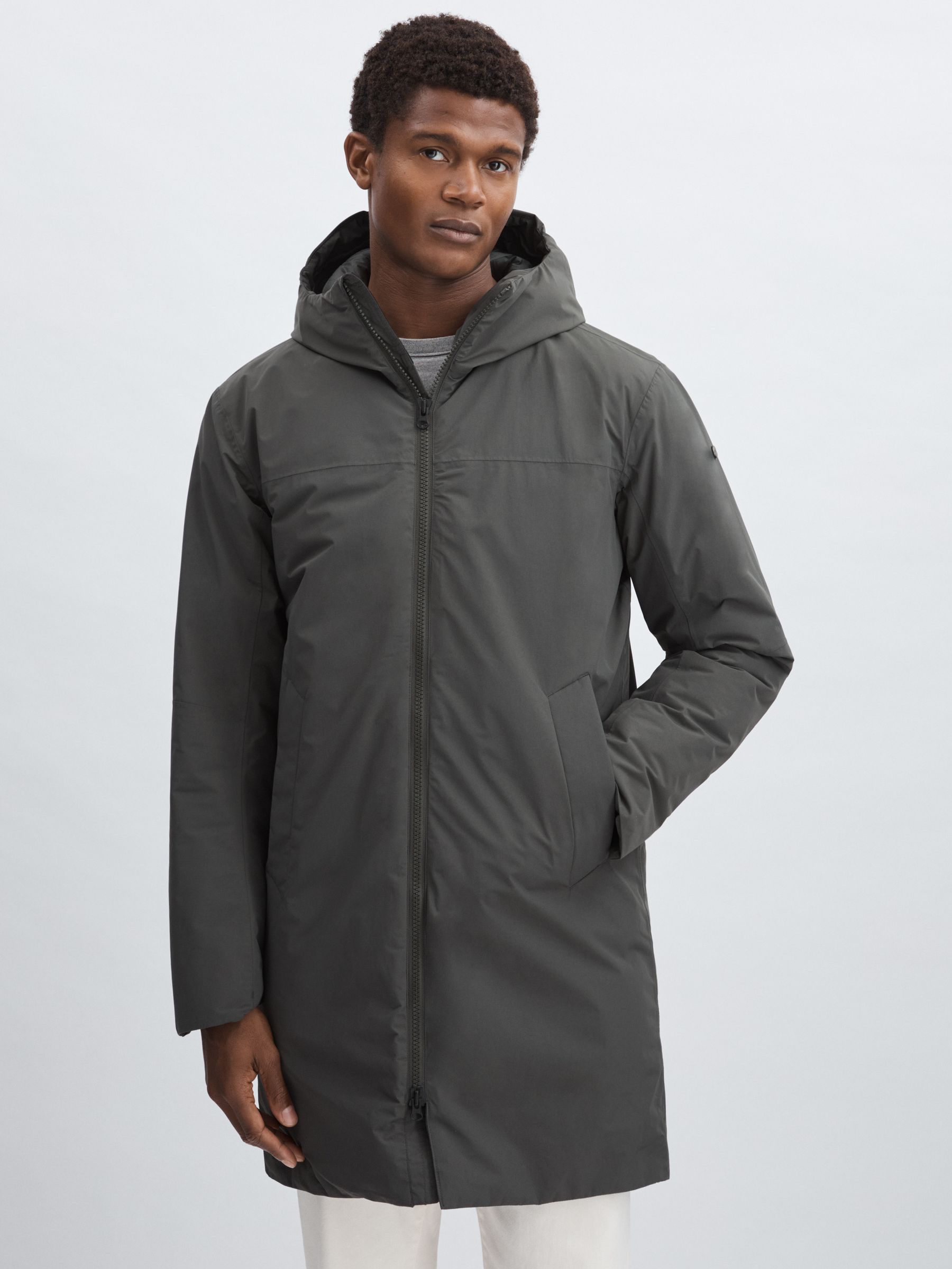 Scandinavian Edition Hooded Padded Parka in Dark Olive - Image 1 of 6