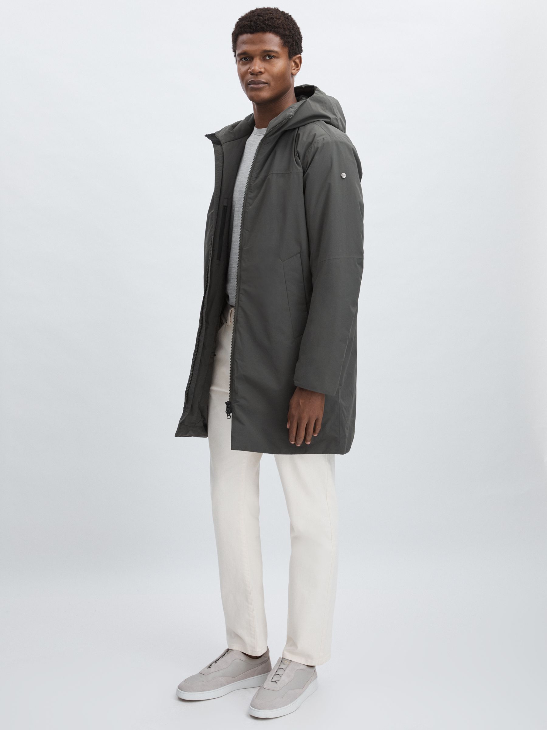 Scandinavian Edition Hooded Padded Parka in Dark Olive - Image 3 of 6