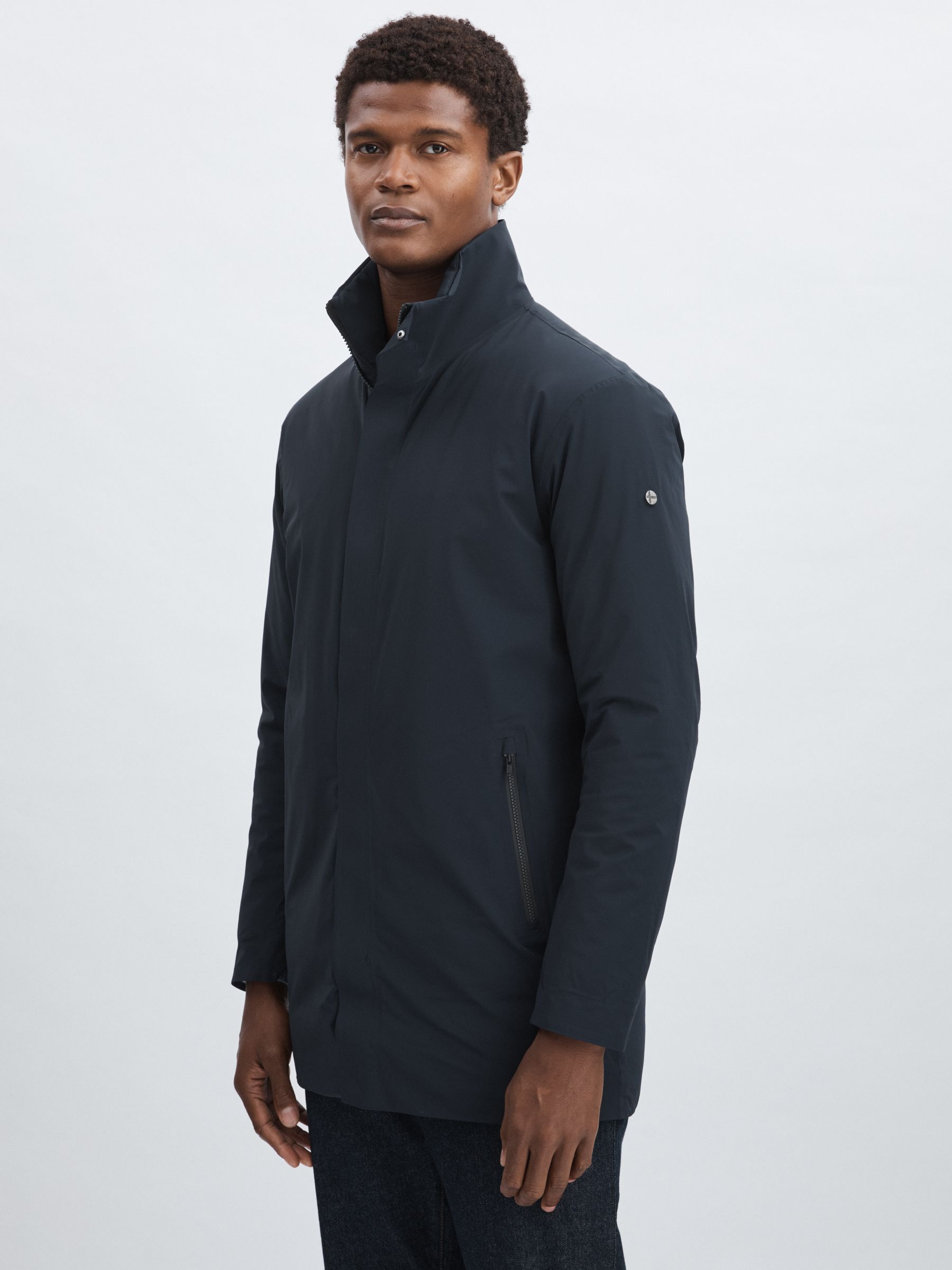 Scandinavian Edition Padded Wool Parka in Dark Blue - Image 1 of 8