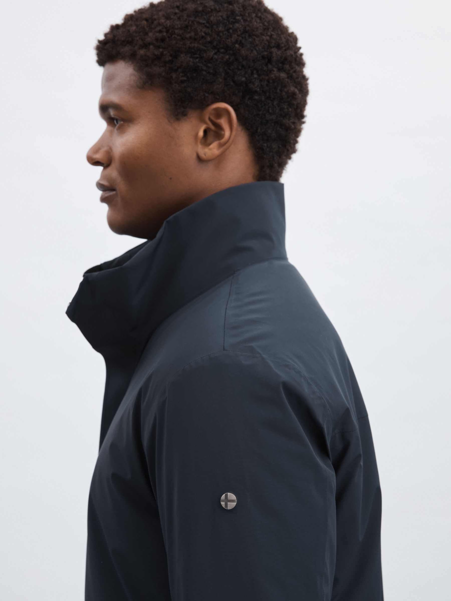 Scandinavian Edition Padded Wool Parka in Dark Blue - Image 4 of 8