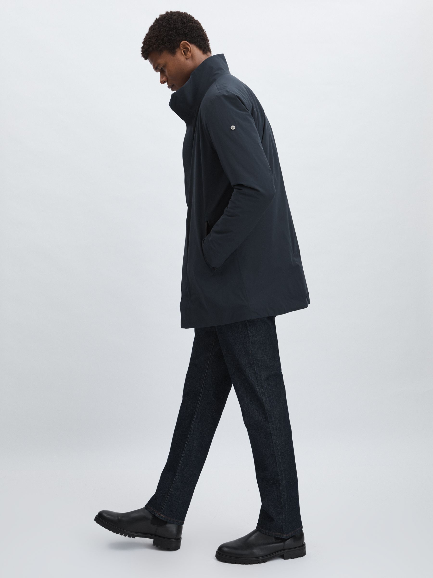 Scandinavian Edition Padded Wool Parka in Dark Blue - Image 6 of 8
