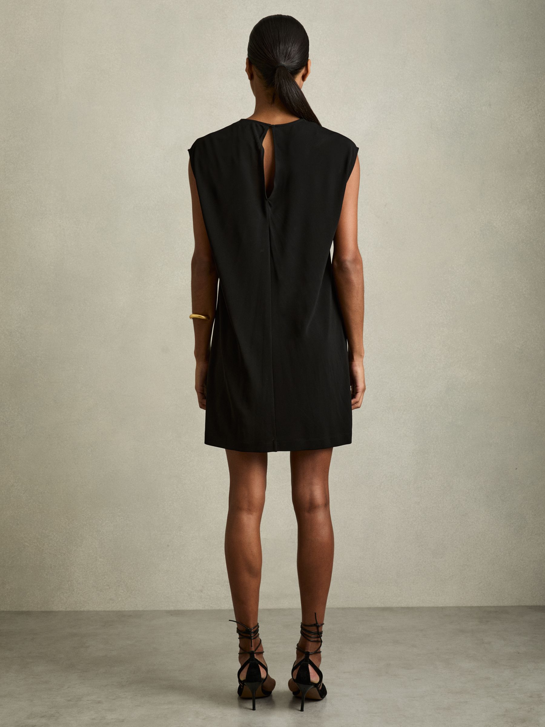 Corset Jersey Mini Dress in Black - Image 5 of 6