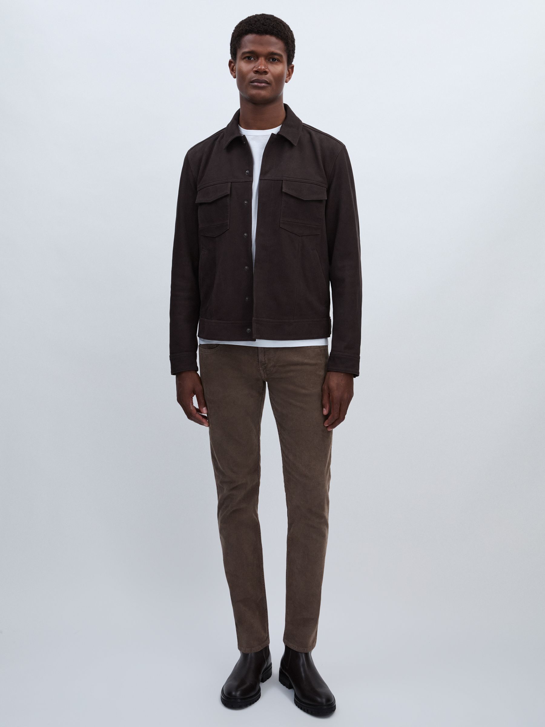 Paige Suede Jacket in Dark Chocolate - Image 3 of 7