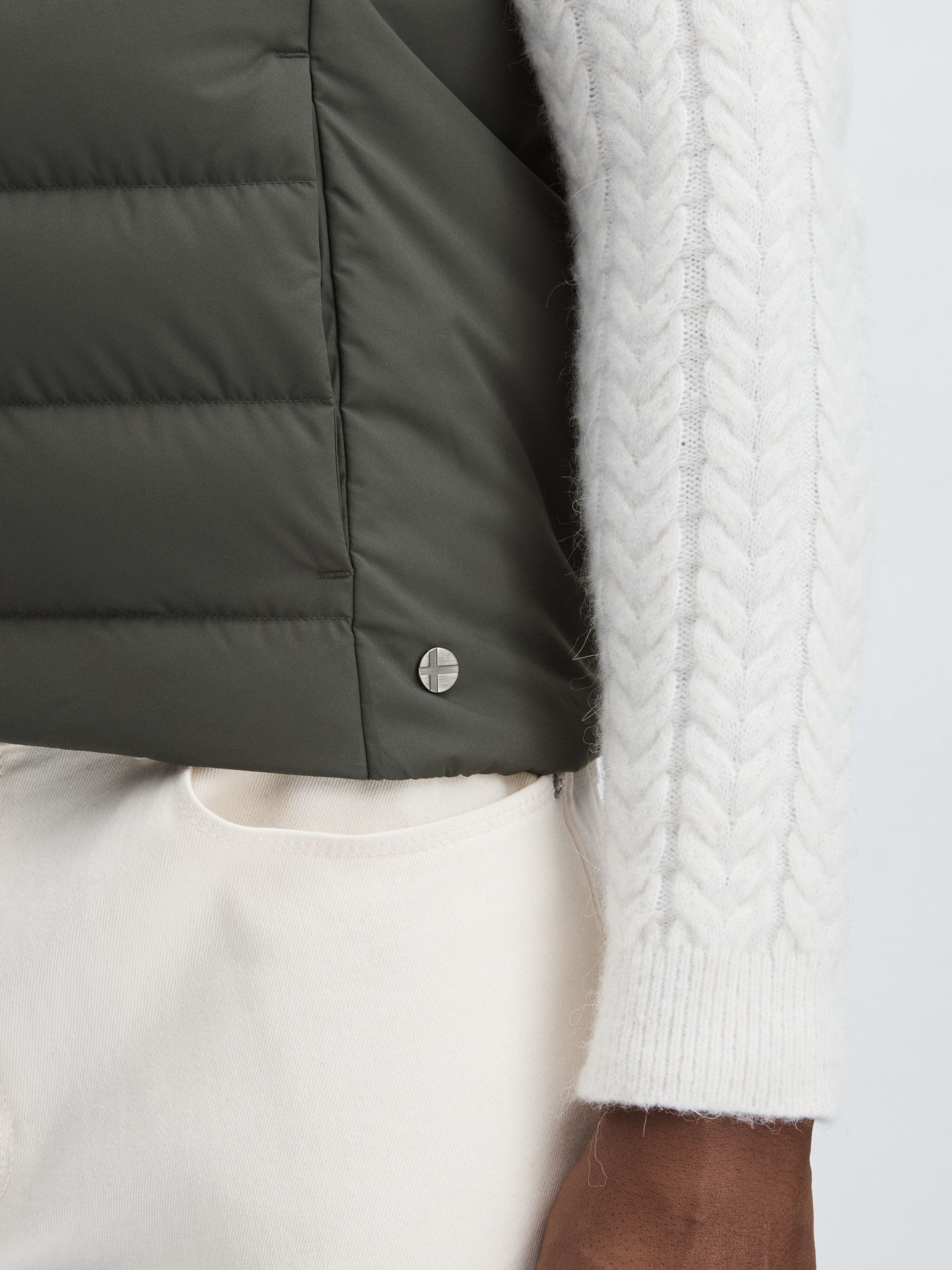 Scandinavian Edition Padded Down Gilet in Dark Grey - Image 4 of 6