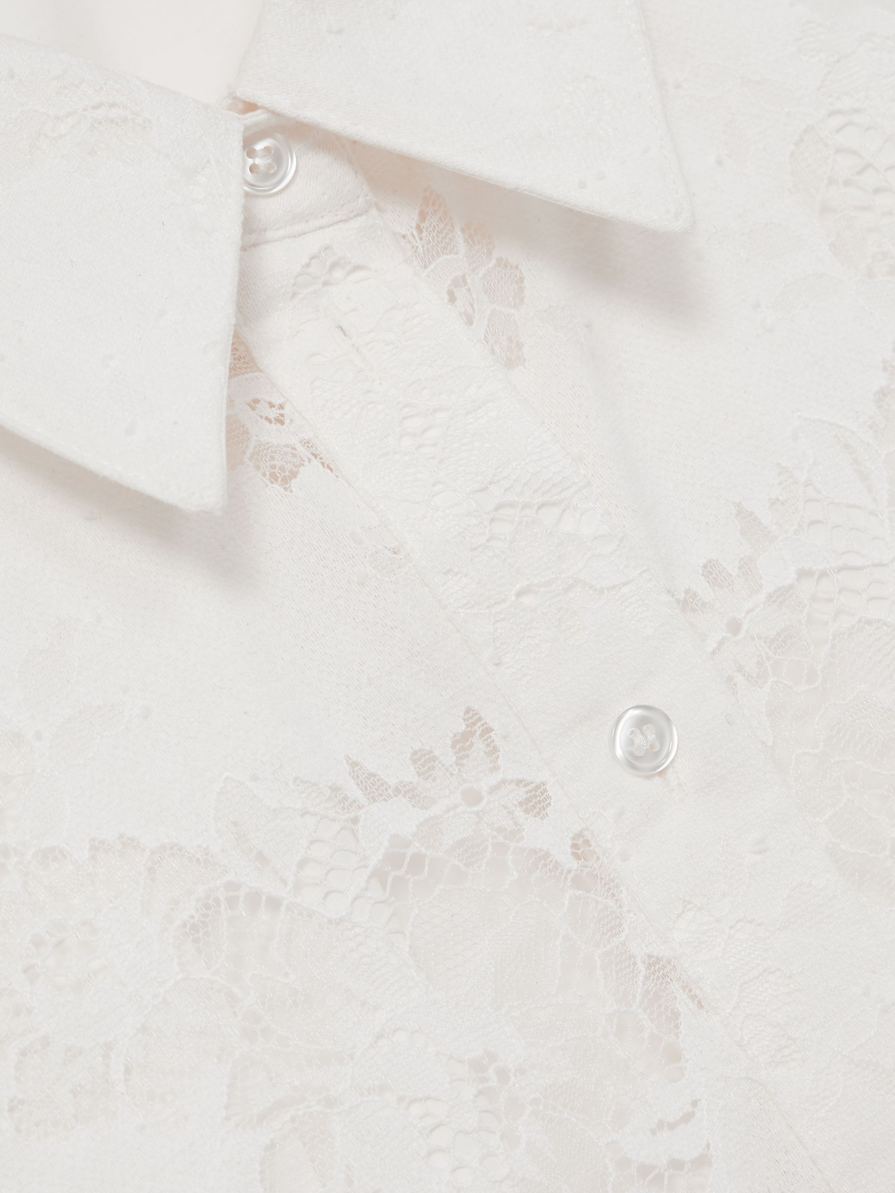 Lace-Front Shirt With Cotton in Ivory - Image 7 of 7