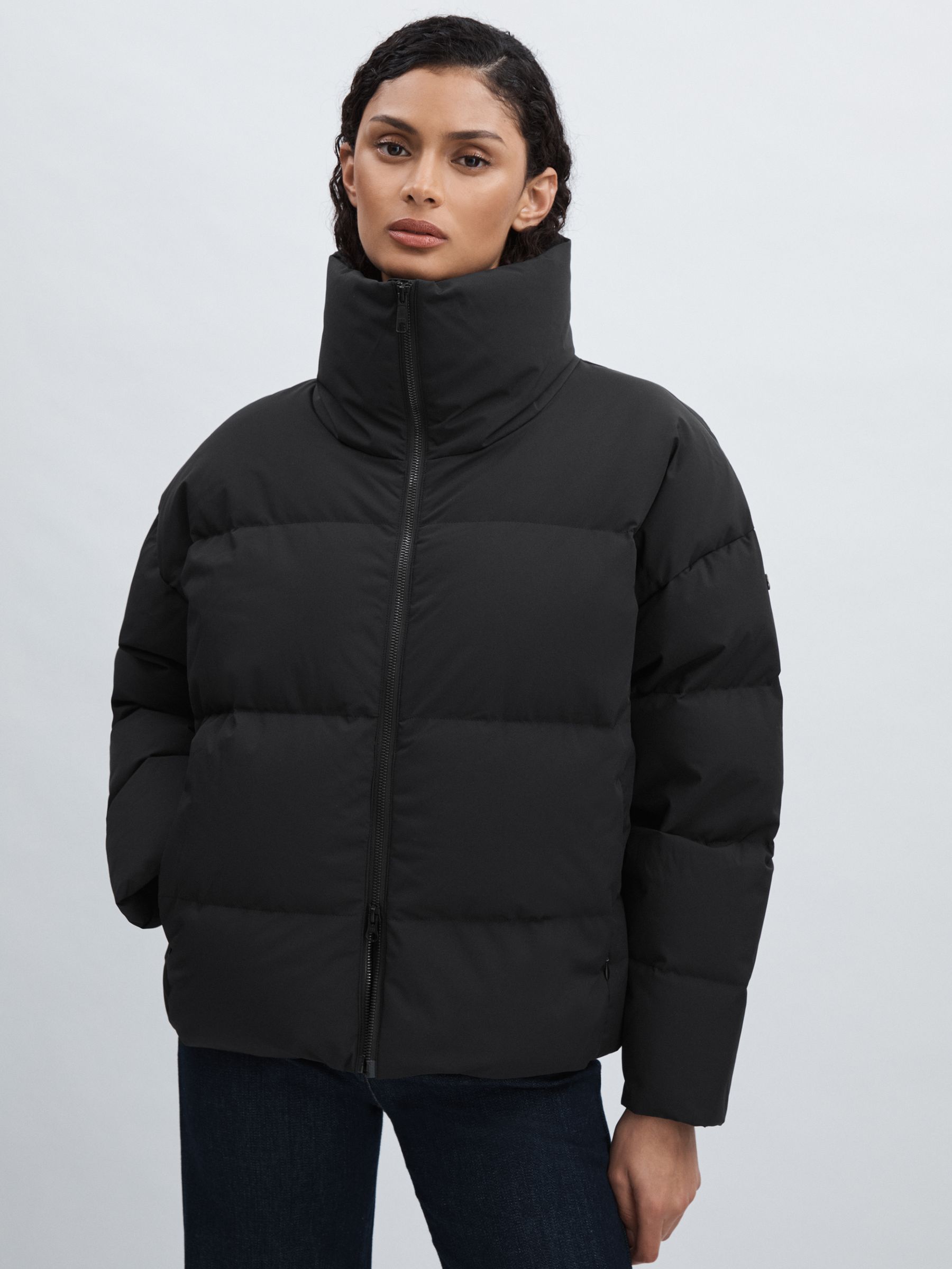 Scandinavian Edition Short Puffer Jacket in Black - Image 1 of 6
