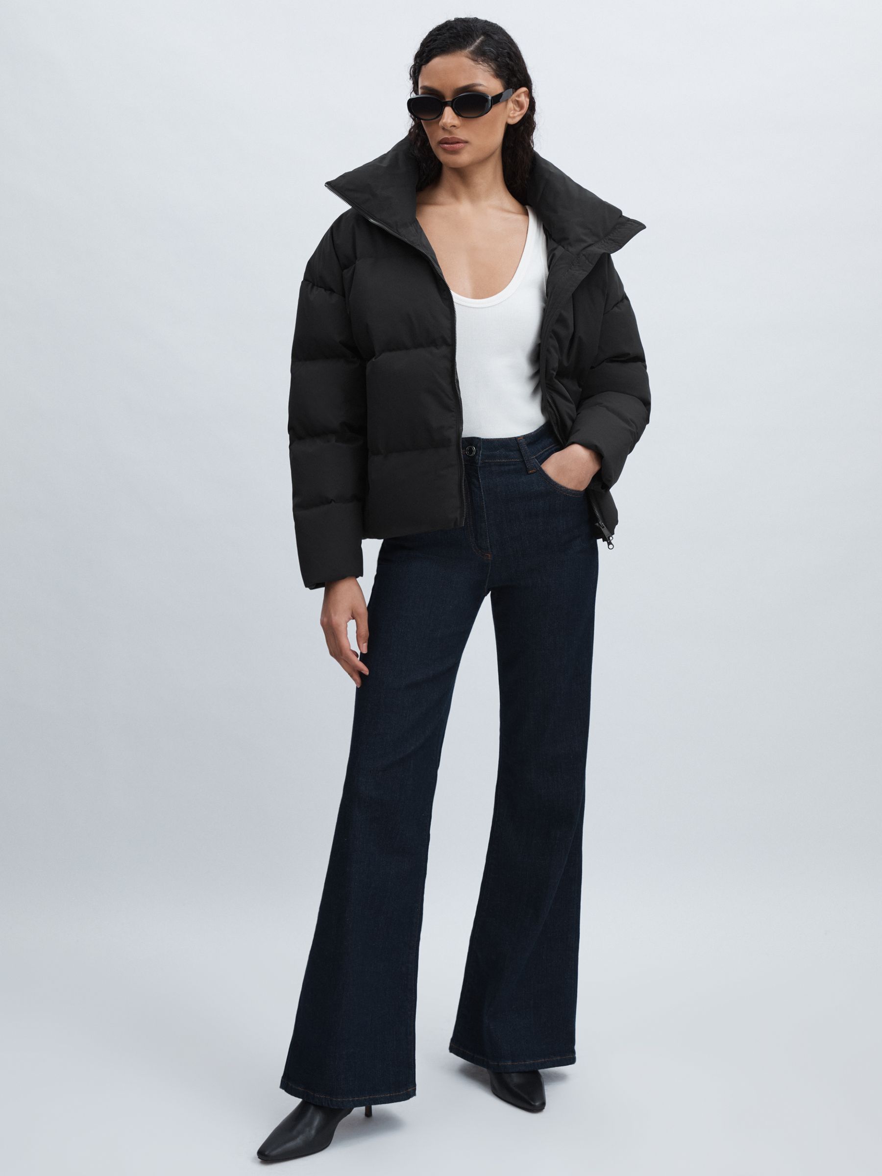 Scandinavian Edition Short Puffer Jacket in Black - Image 3 of 6