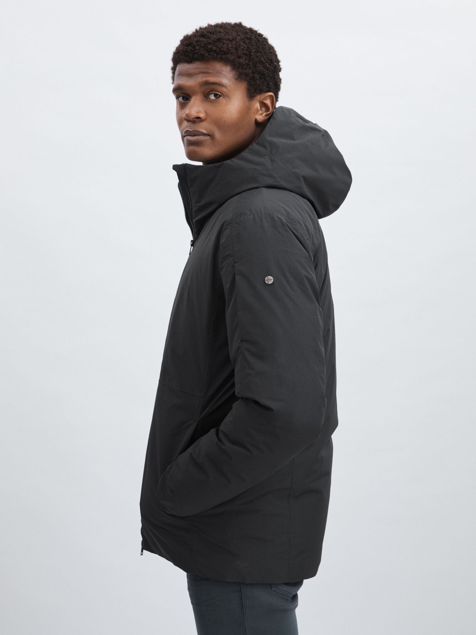 Scandinavian Edition Hooded Down Parka in Black - Image 3 of 7