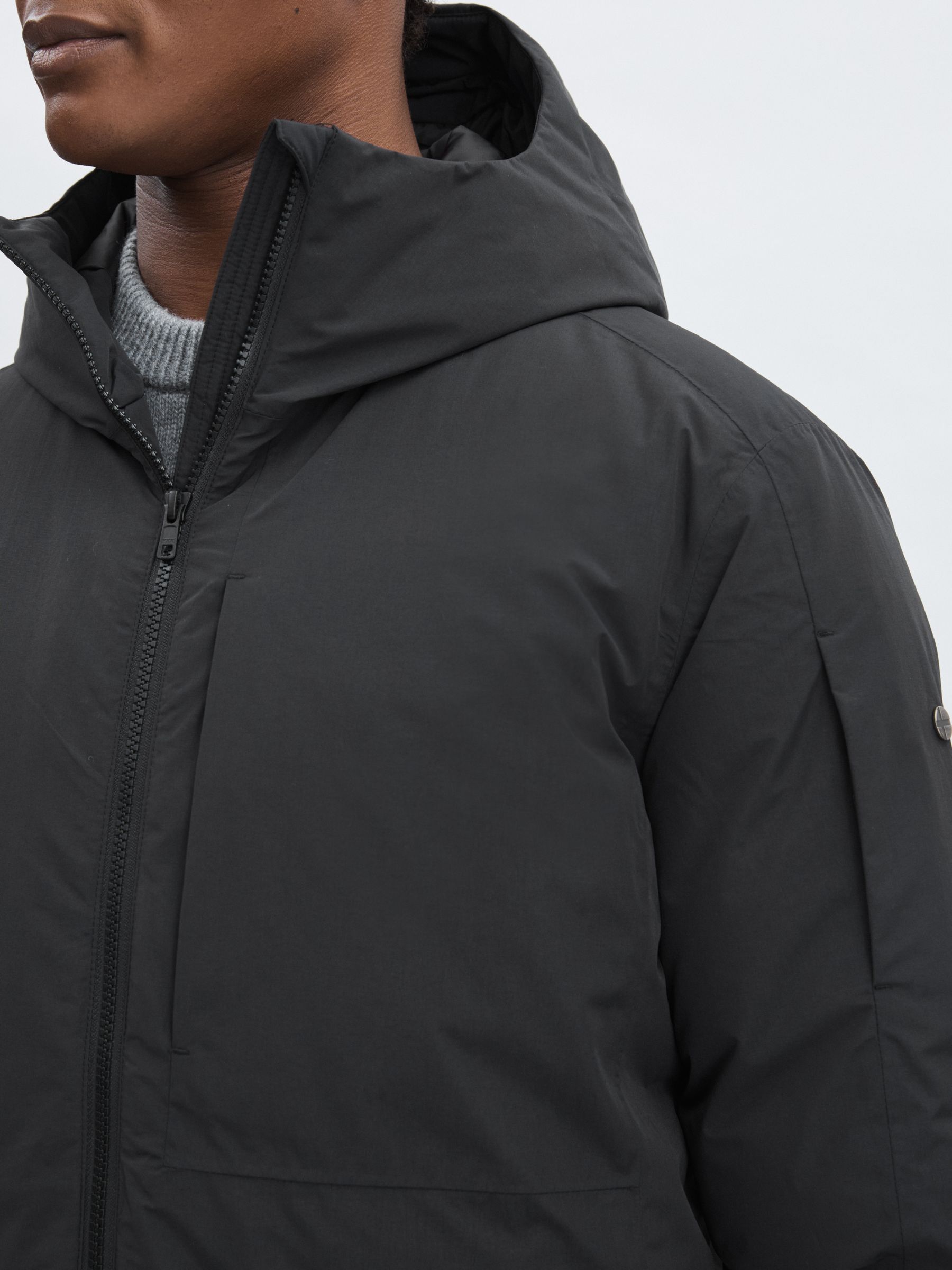 Scandinavian Edition Hooded Down Parka in Black - Image 4 of 7