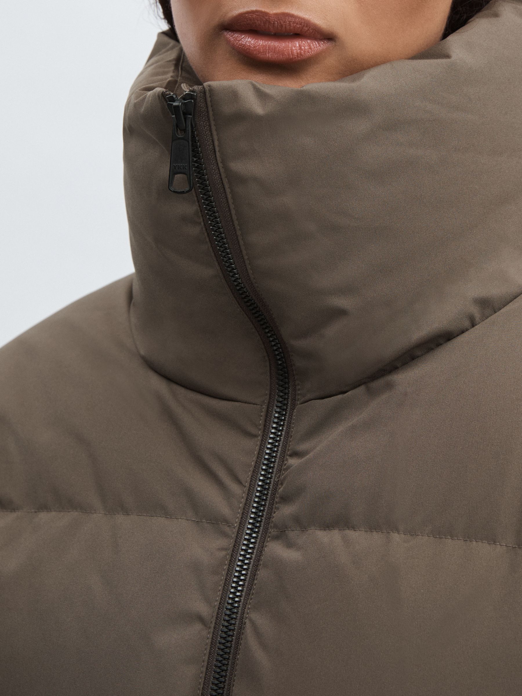 Scandinavian Edition Short Puffer Jacket in Brown - Image 4 of 6